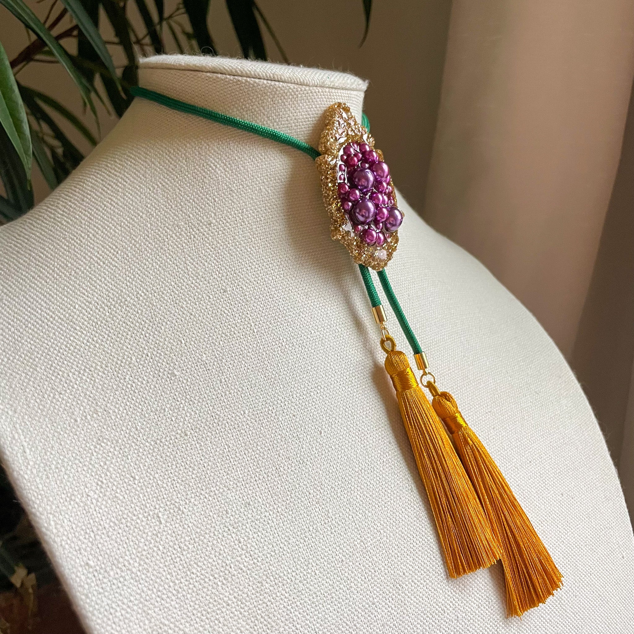 Mardi Gras Bead Bolo No. 1