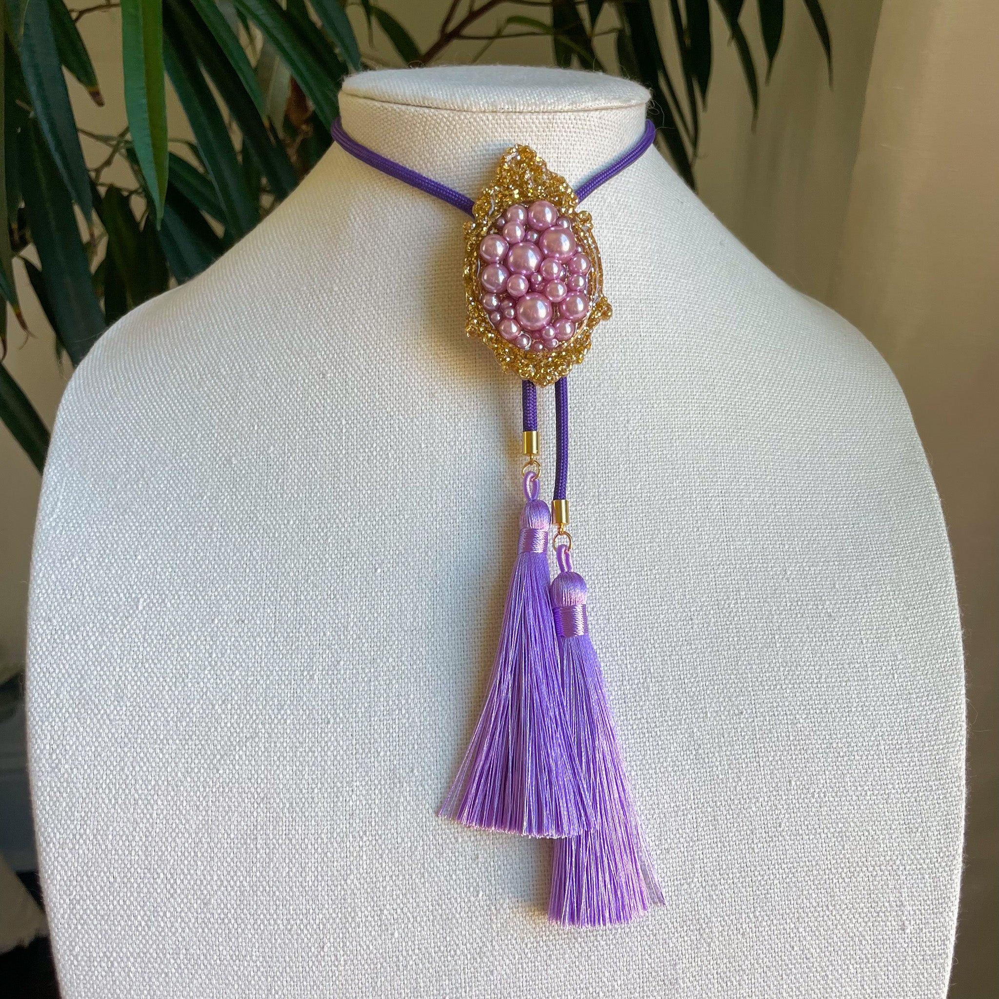 Mardi Gras Bead Bolo No. 2