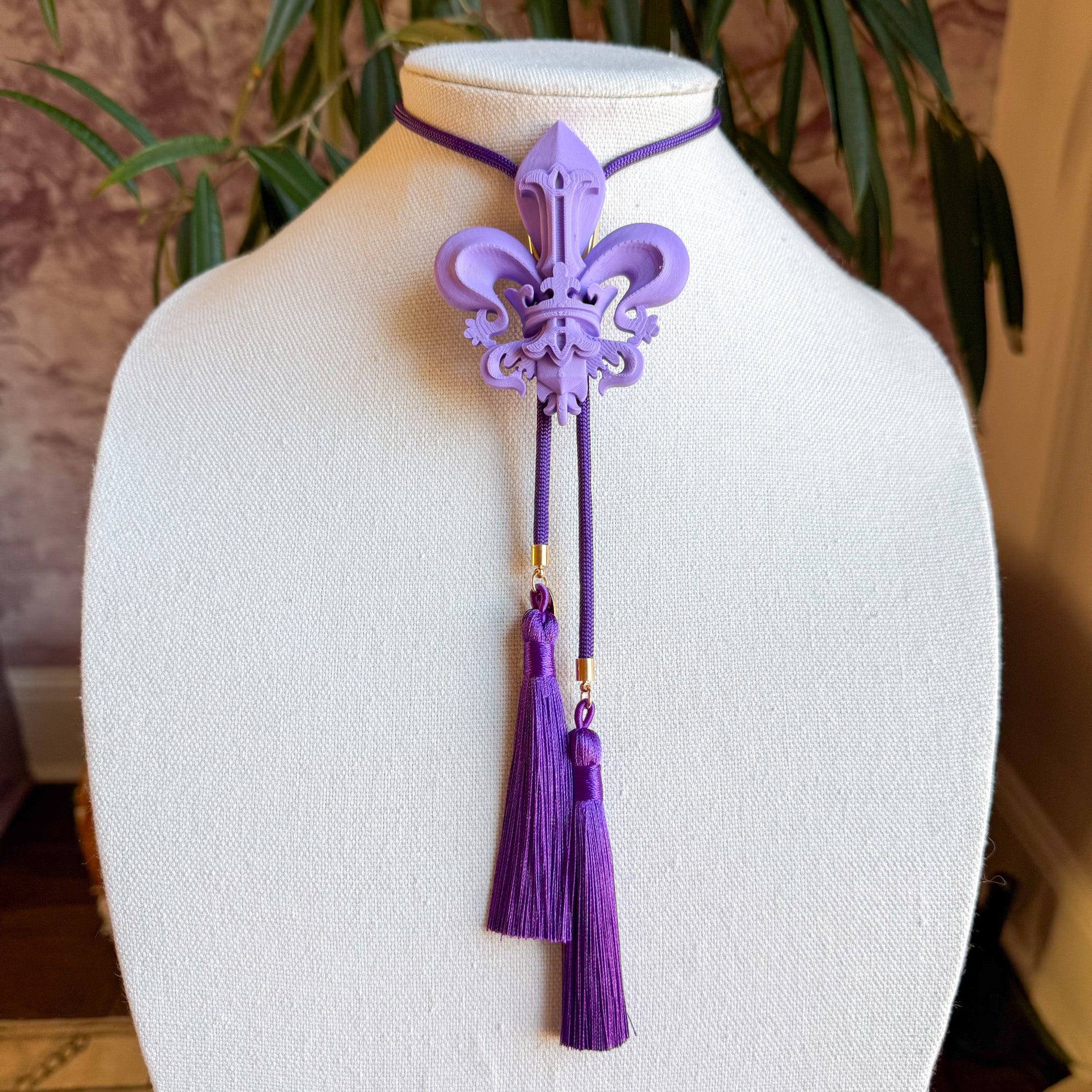Krewe of Iris Bolo Lavender with Deep Purple & Deep Purple