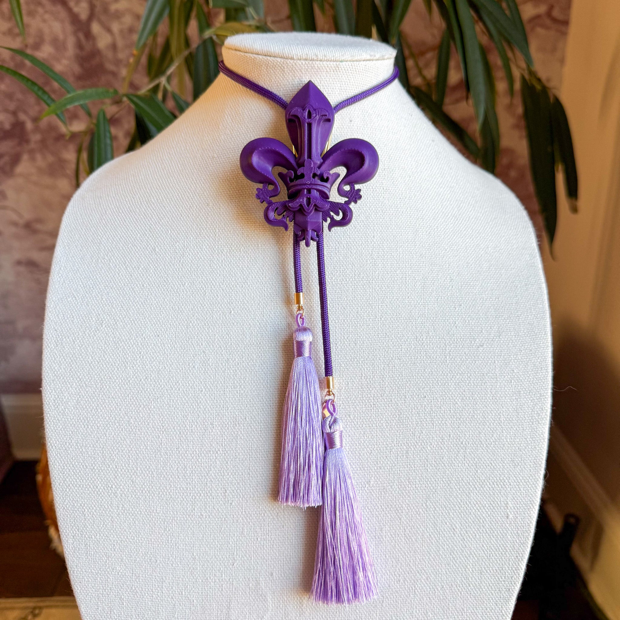 Krewe of Iris Bolo Deep Purple with Deep Purple & Lavender