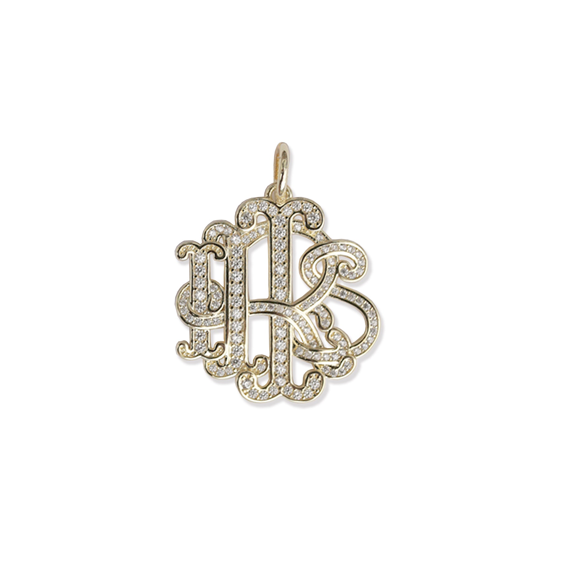 Iris Monogram Pave Pendant