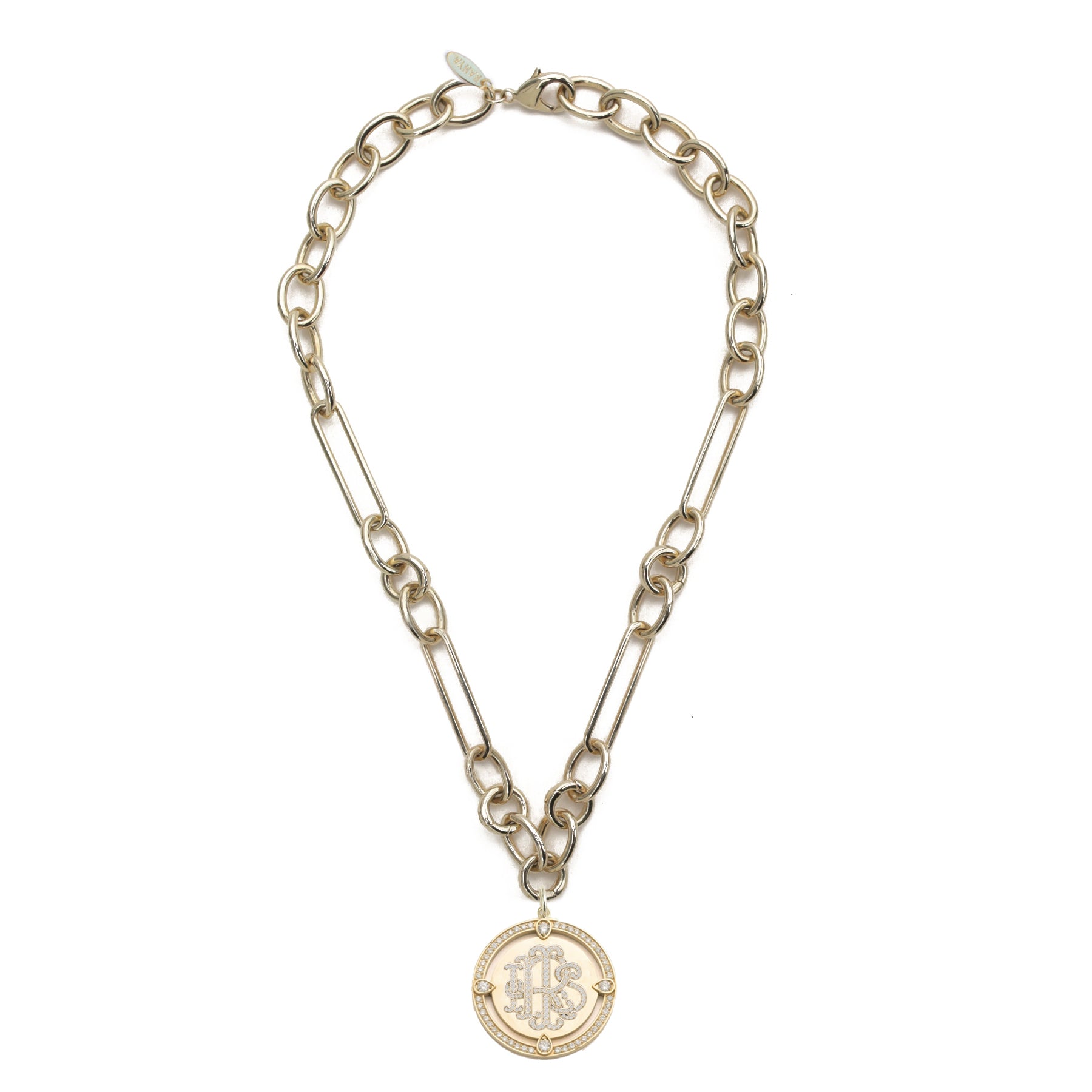 Iris St. Charles Necklace with Monogram Medallion