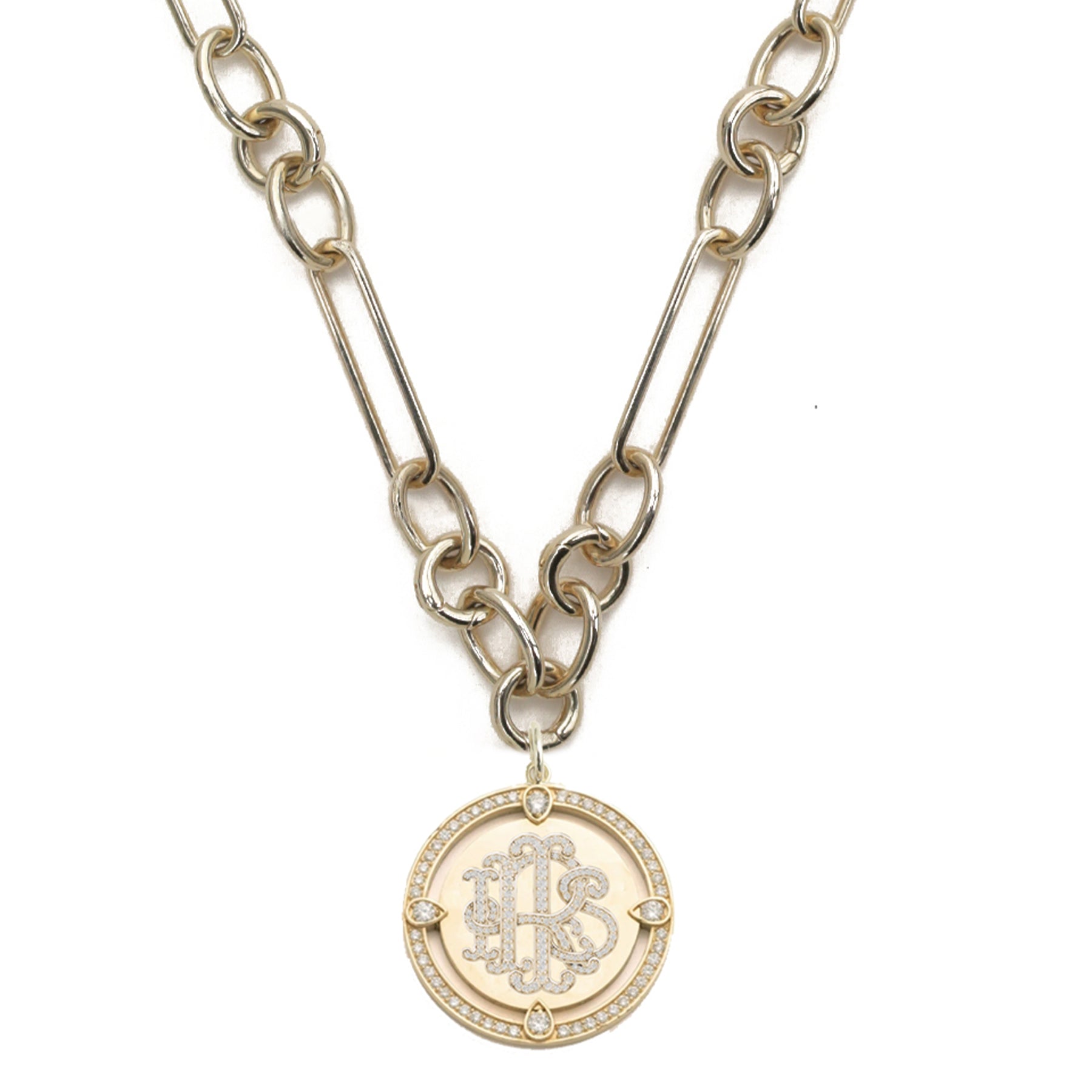 Iris St. Charles Necklace with Monogram Medallion