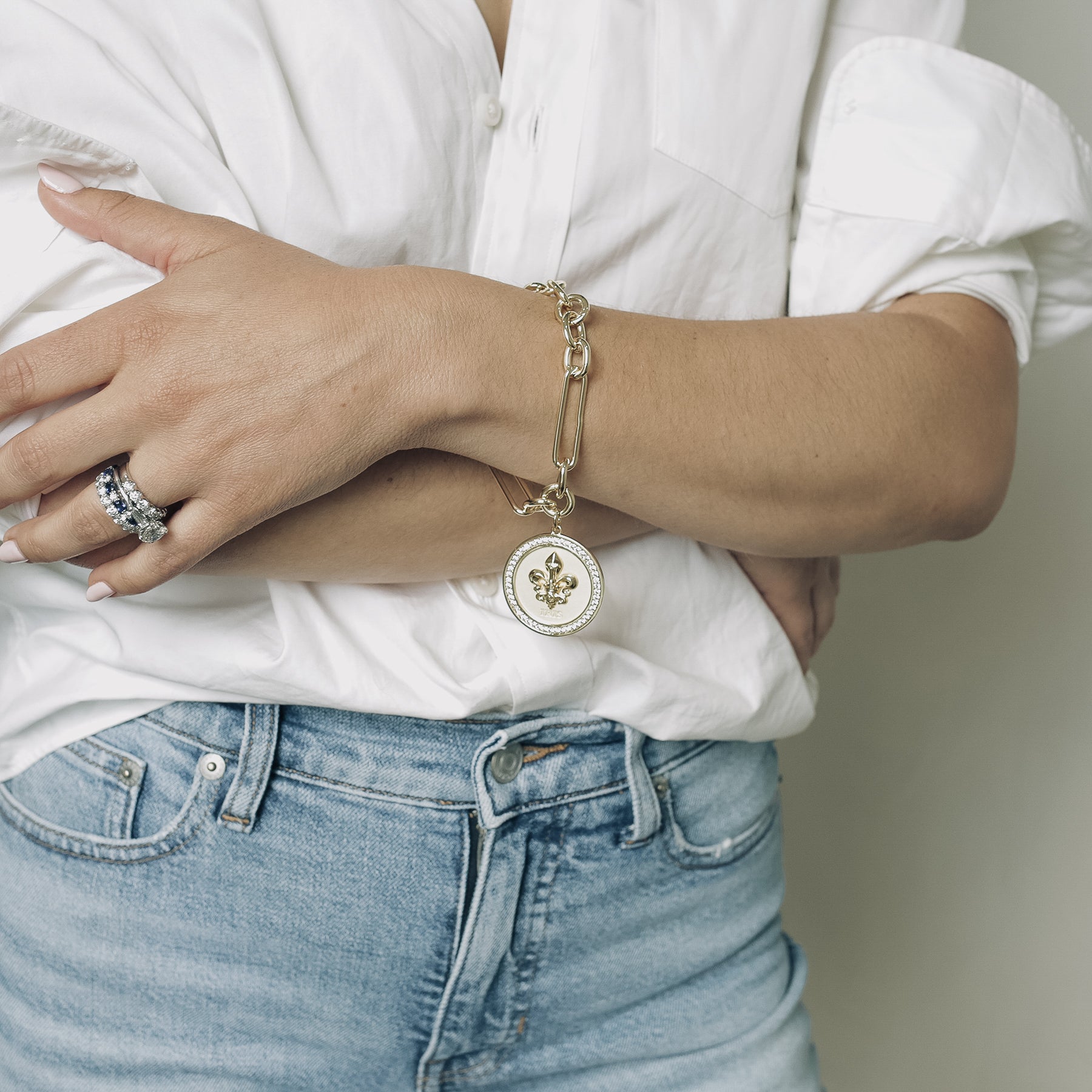 Iris St. Charles Bracelet with St. Charles Pendant