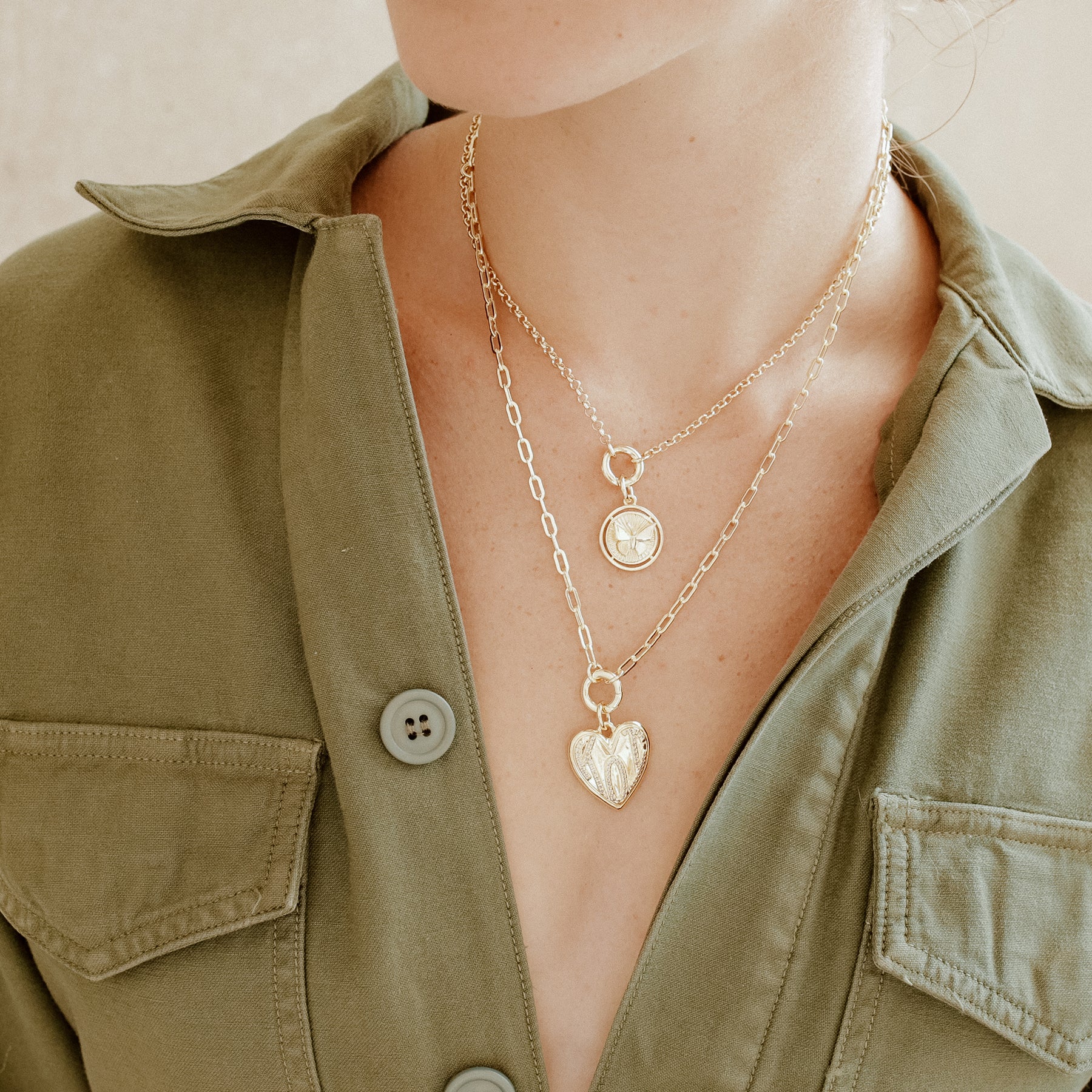 Iris Short Claiborne Necklace with KOI Heart Pendant