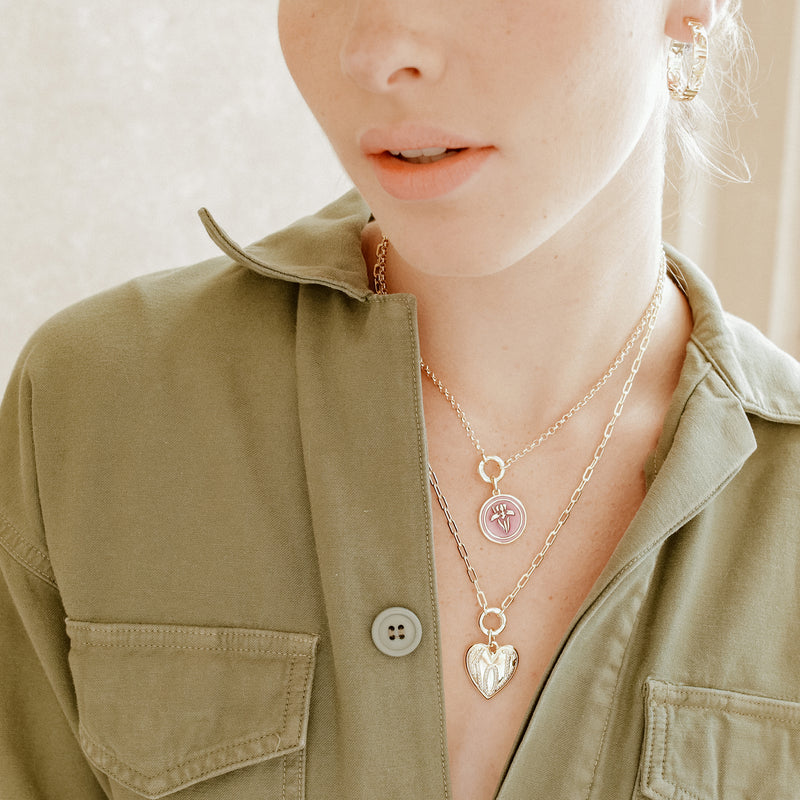 Iris Short Claiborne Necklace with KOI Heart Pendant