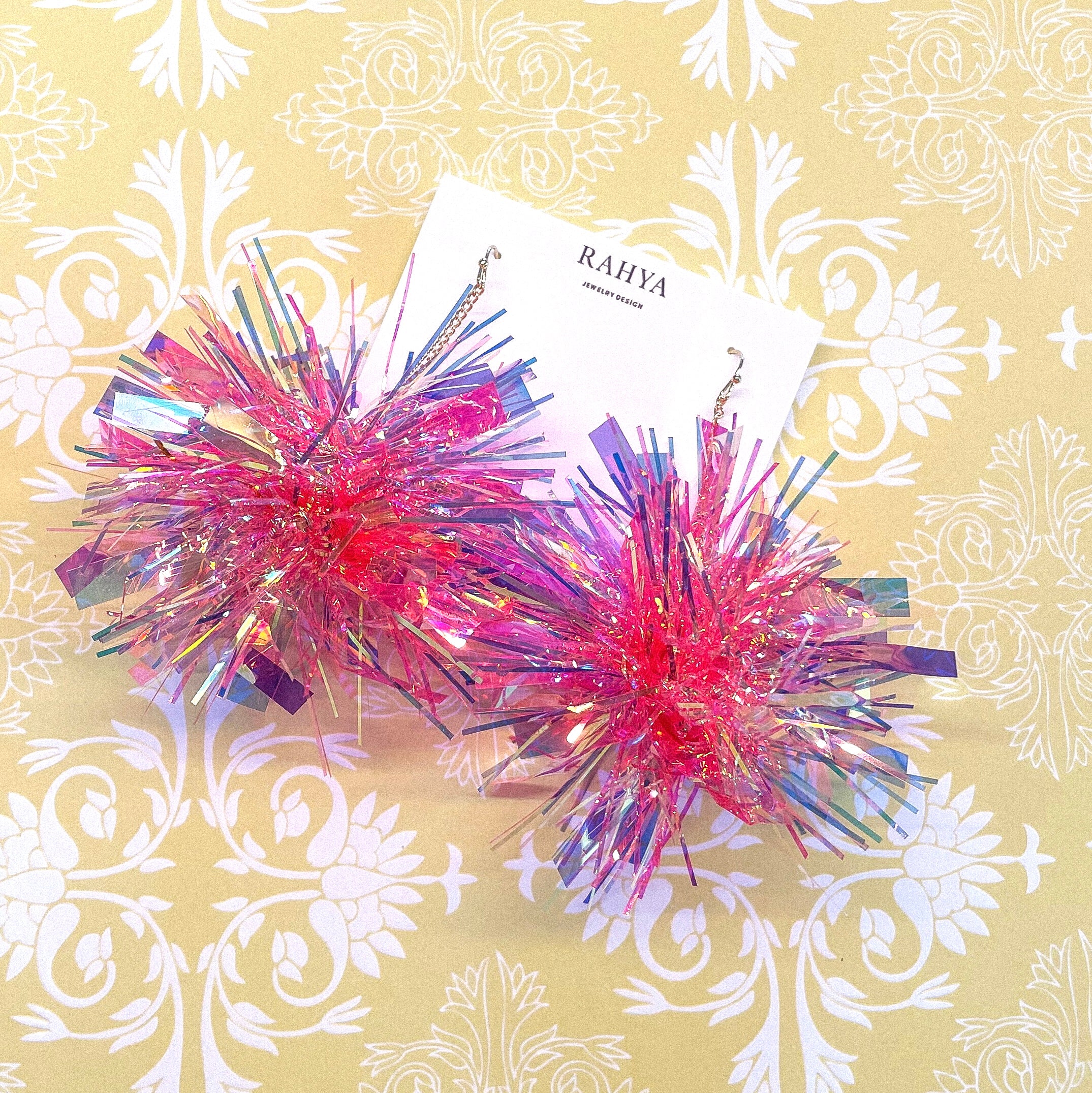 Hot Pink Bubblegum Pom Pom Earrings