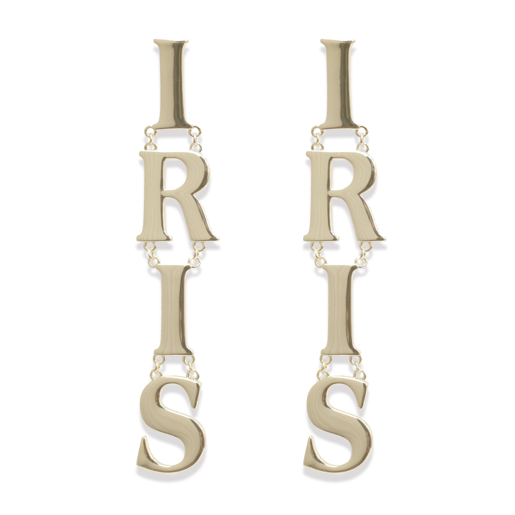 Iris Letters Statement Earrings