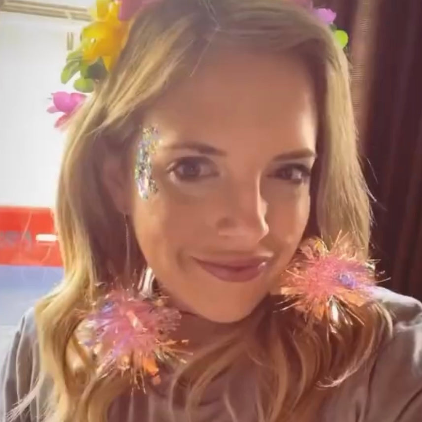 Hot Pink Bubblegum Pom Pom Earrings