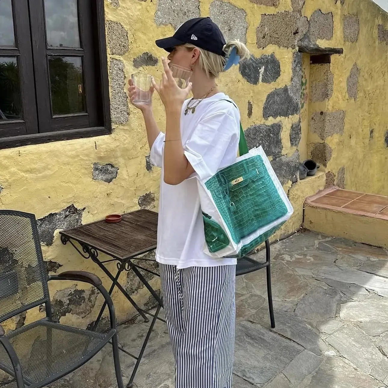 Fake It Till You Tote It Green Bag