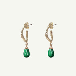 Asha Malachite Hoop Earrings