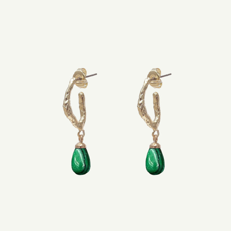 Asha Malachite Hoop Earrings