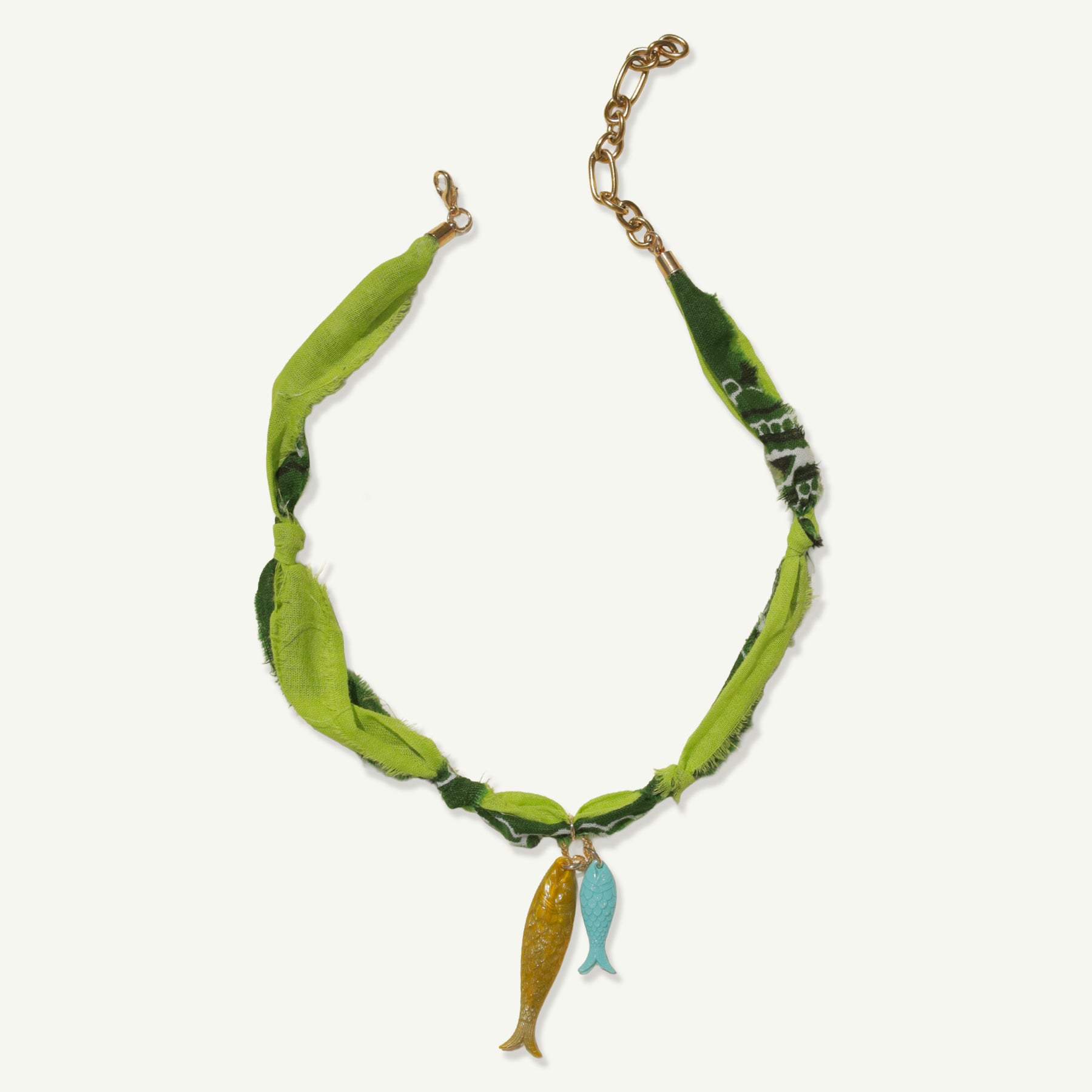 Fishy Bandana Necklace in Green Lime