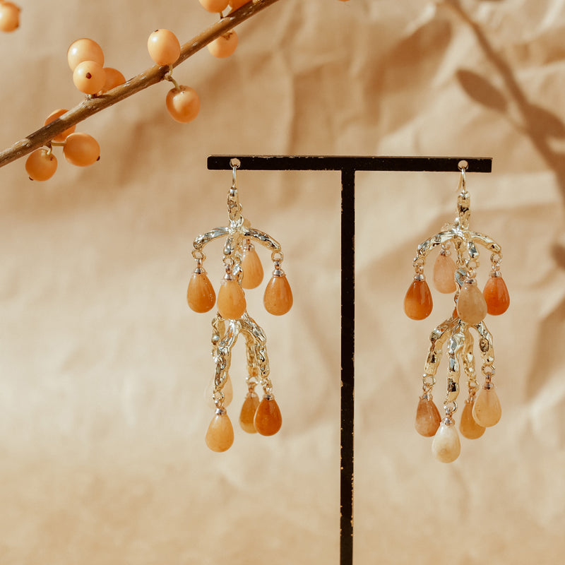Yellow jade hotsell earrings
