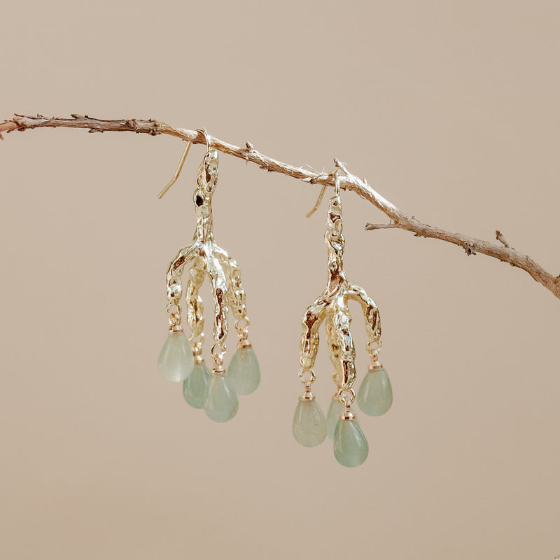 Delia Green Aventurine Earrings