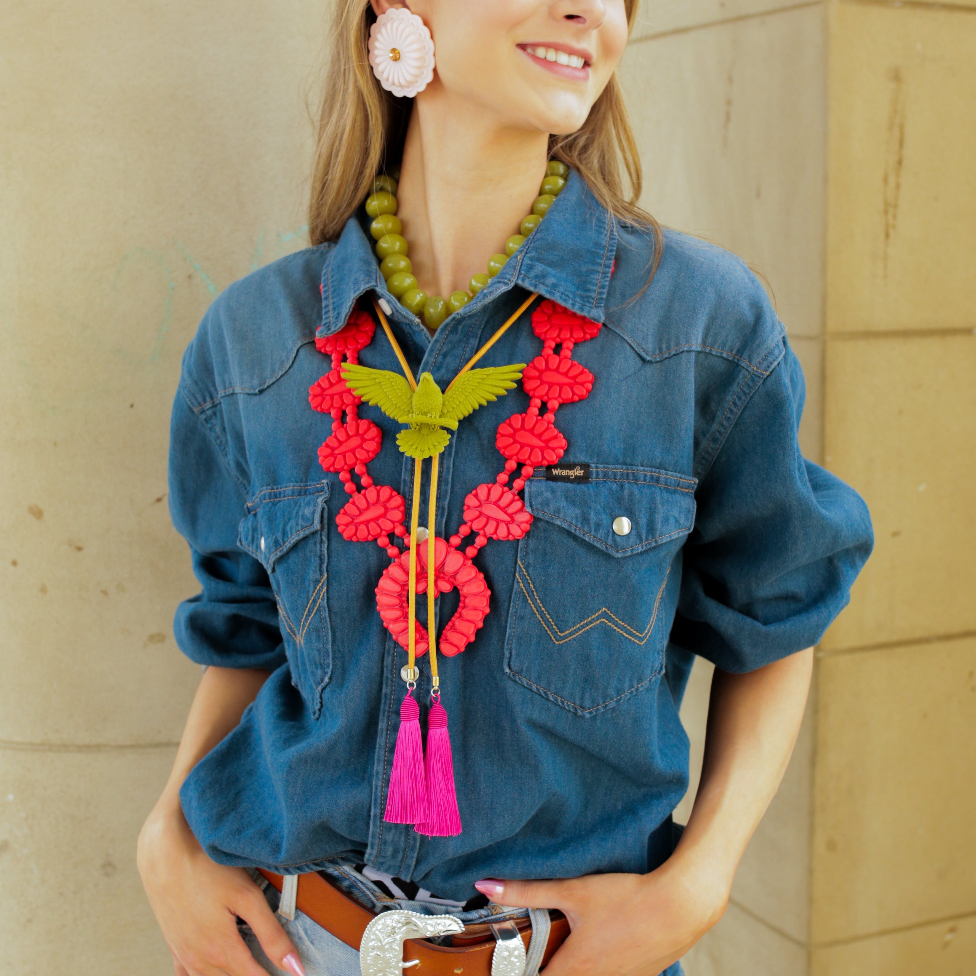 Golden Hour Necklace in Candy Red
