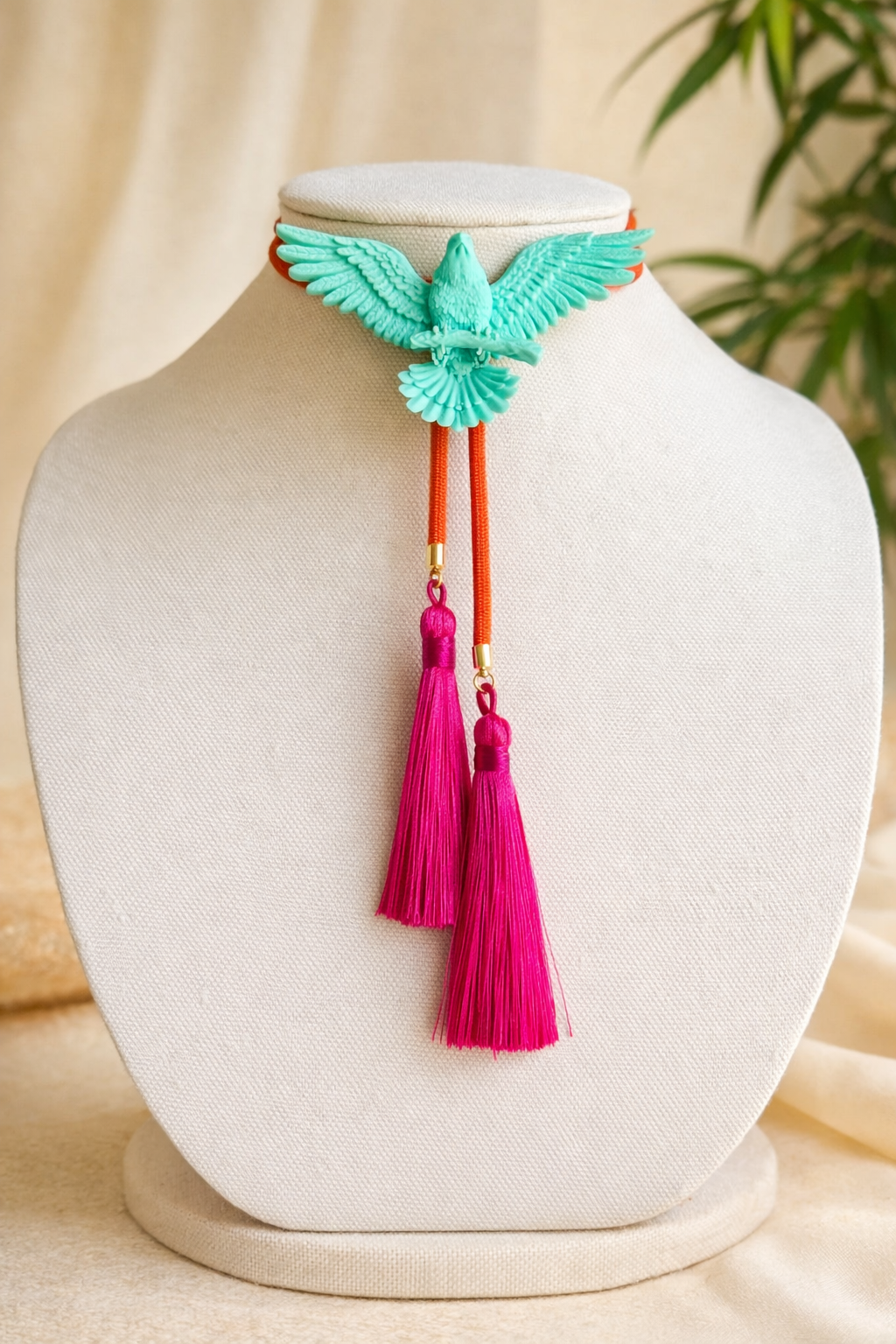 Eagle Bolo Turquoise with Solar Orange & Fuchsia