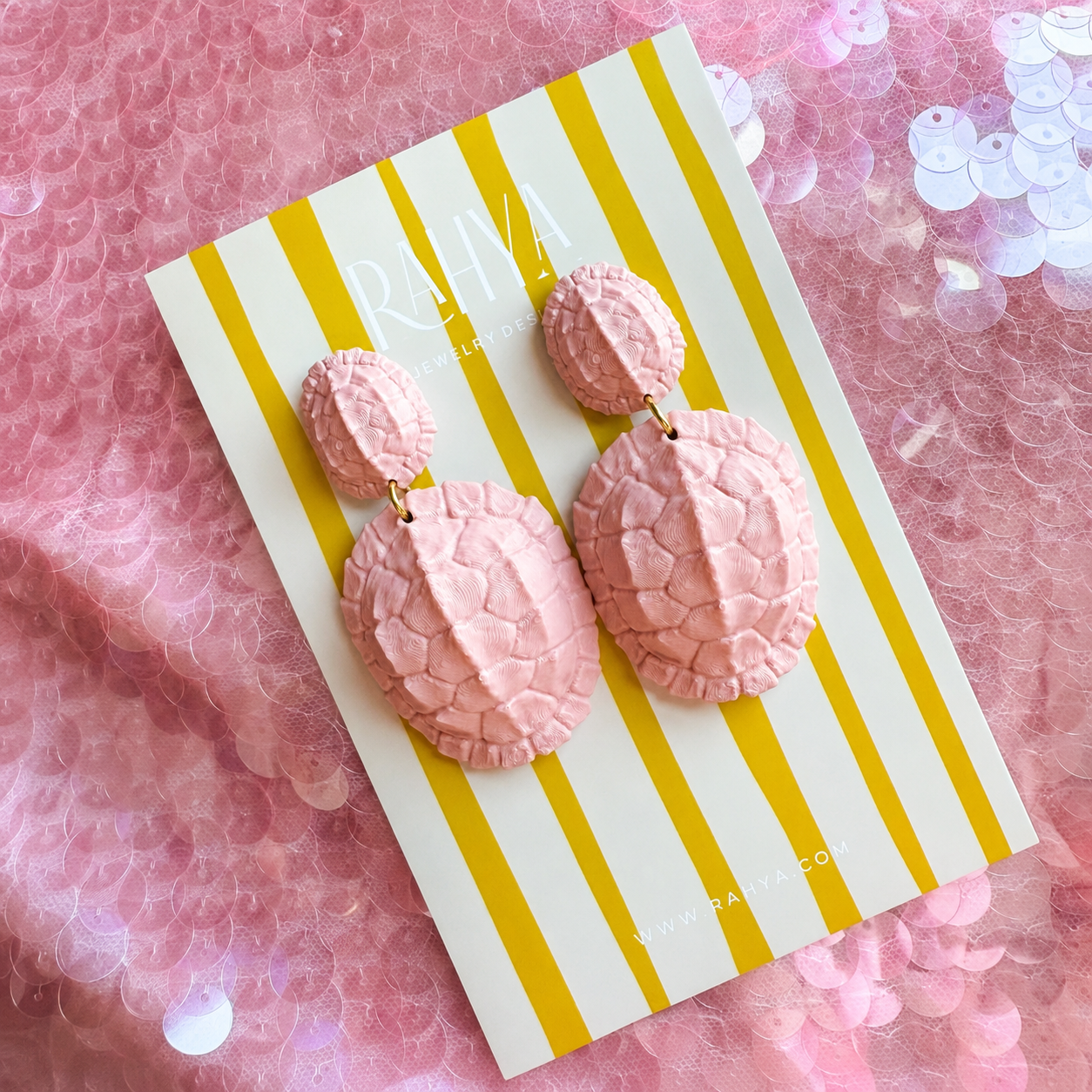 Tortoise Blush Pink Statement Earrings