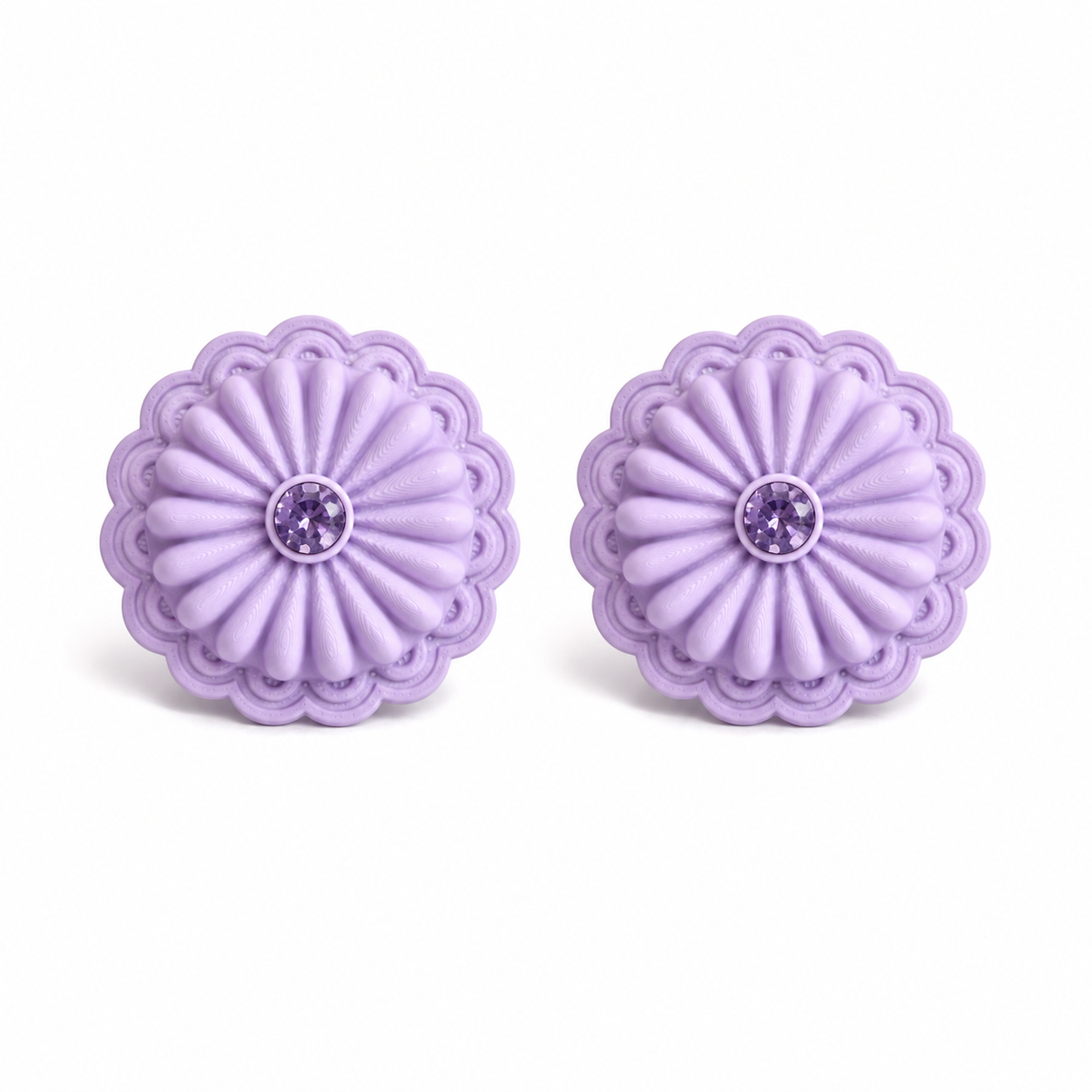 Concho Lavender Statement Earrings