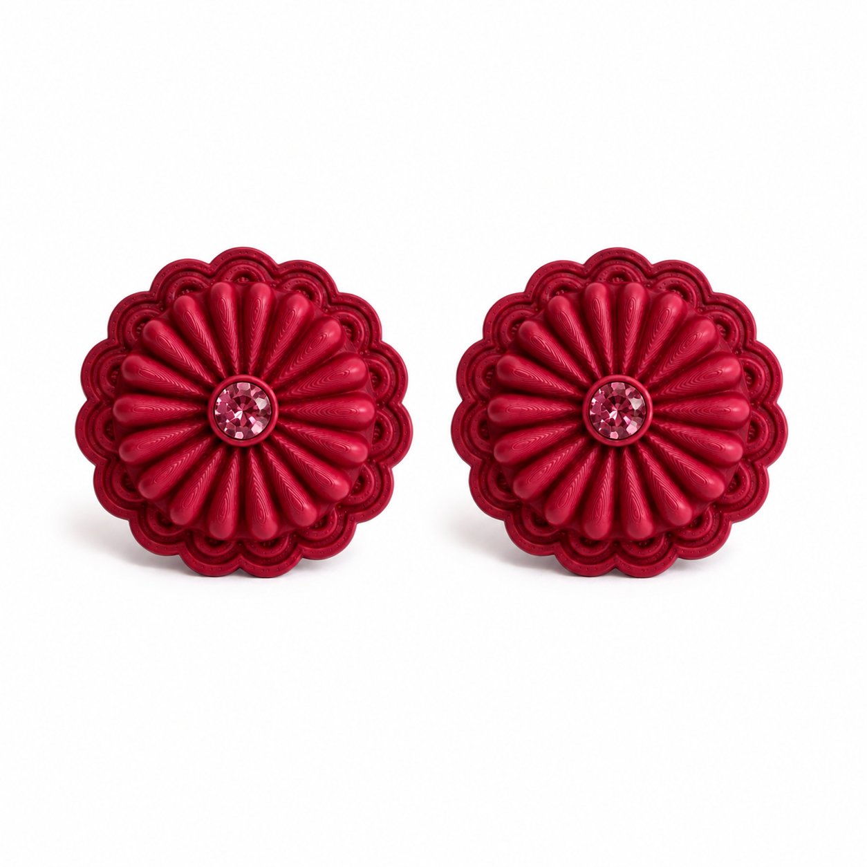 Concho Crimson Statement Earrings