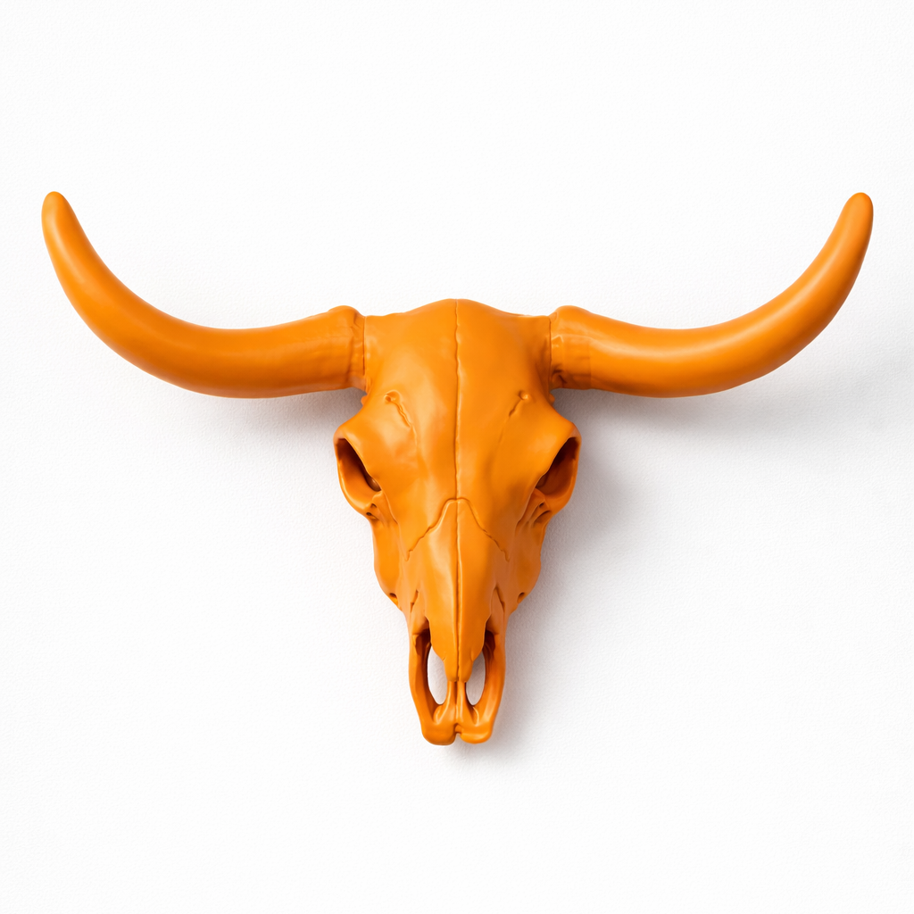 Large Longhorn Wall Sculpture Orange Citrus