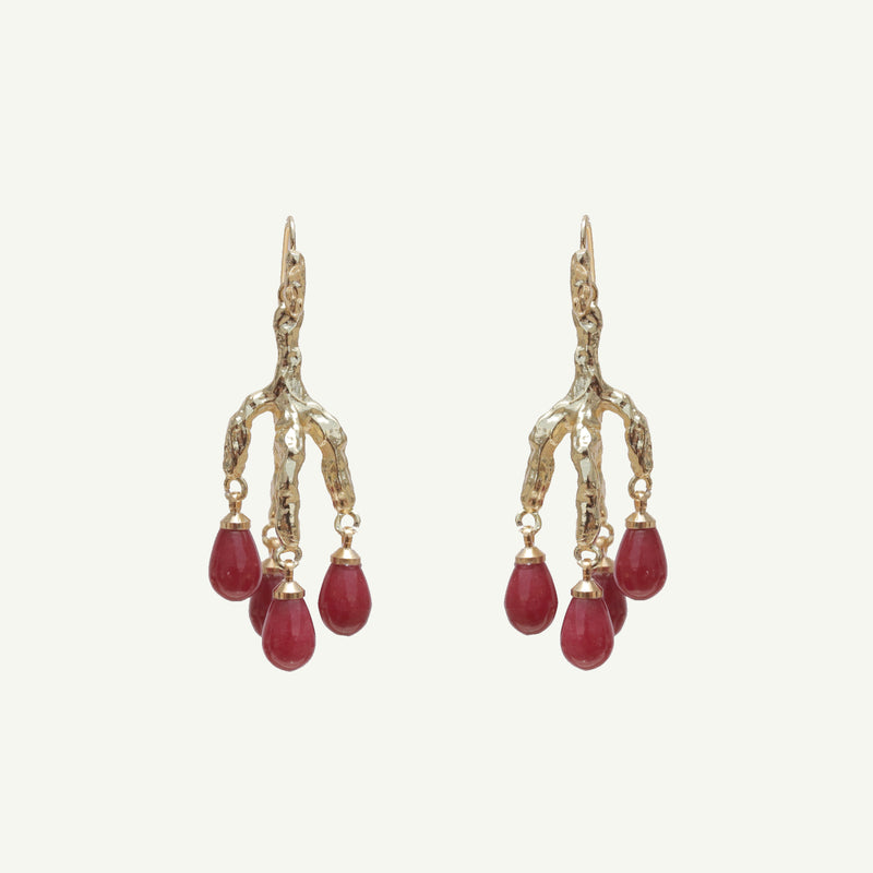 Delia Red Jade Earrings