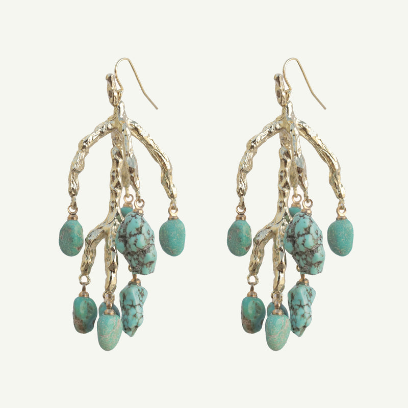 Delia Turquoise Statement Earrings Large