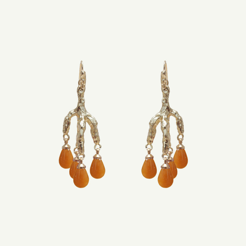 Delia Yellow Jade Earrings