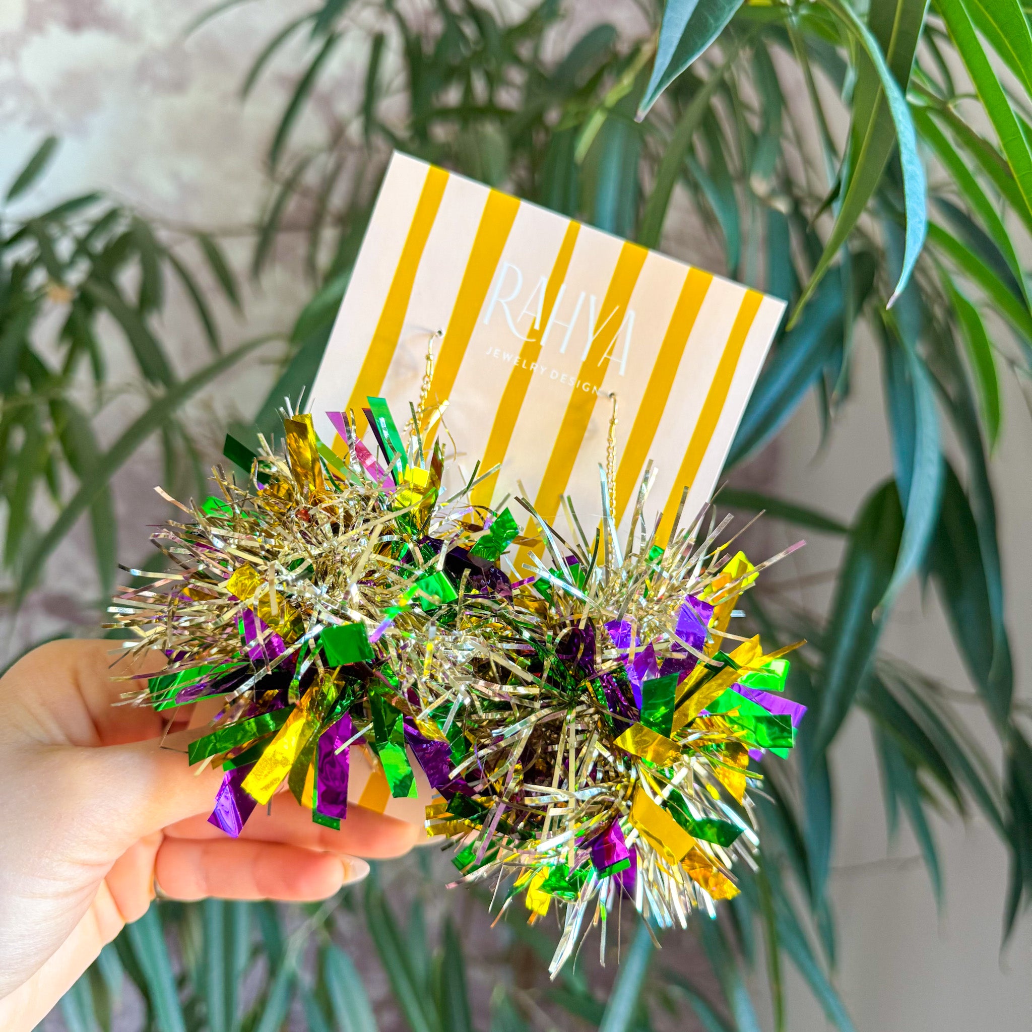 Mardi Gras Mambo Pom Pom Earrings