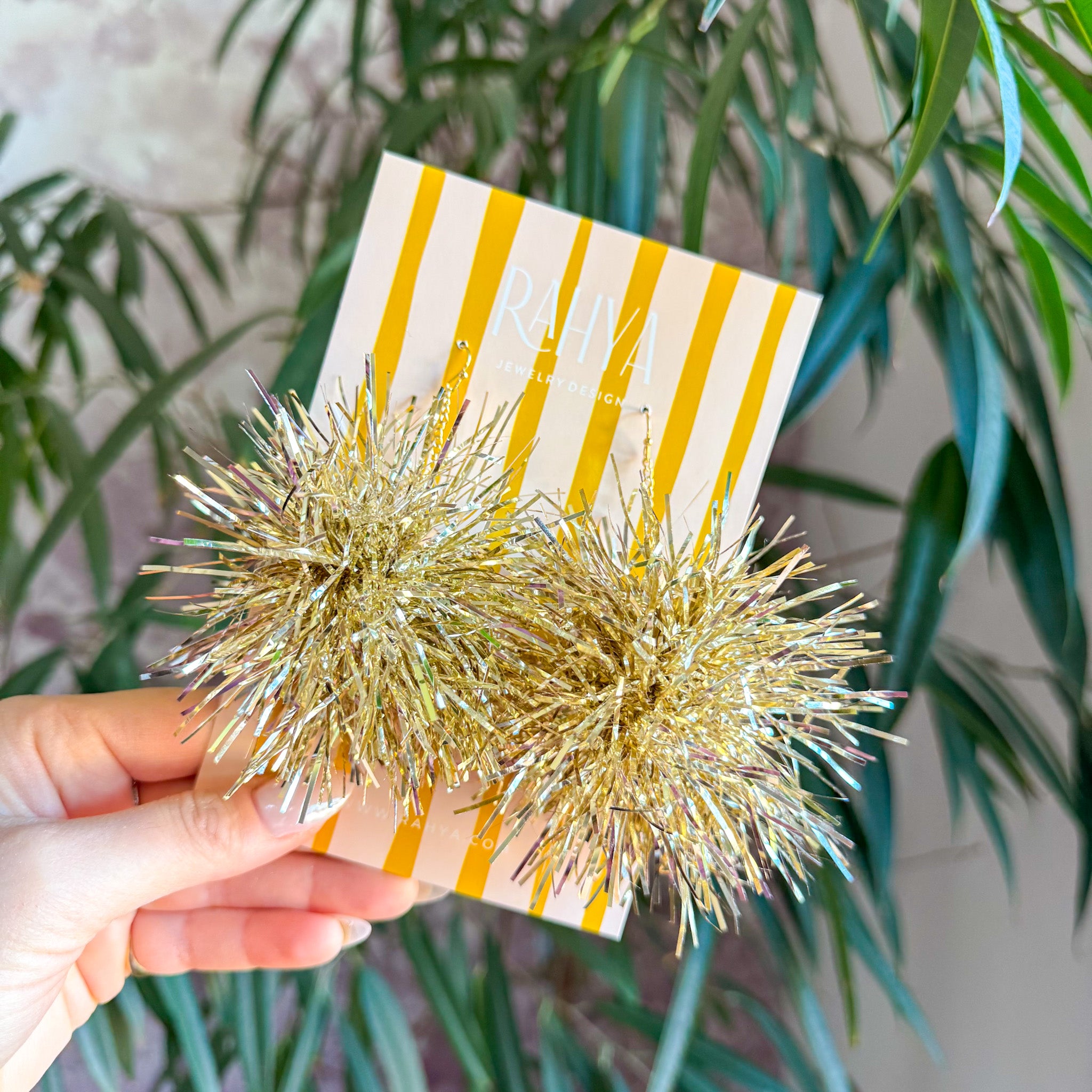 Light Gold Pom Pom Earrings