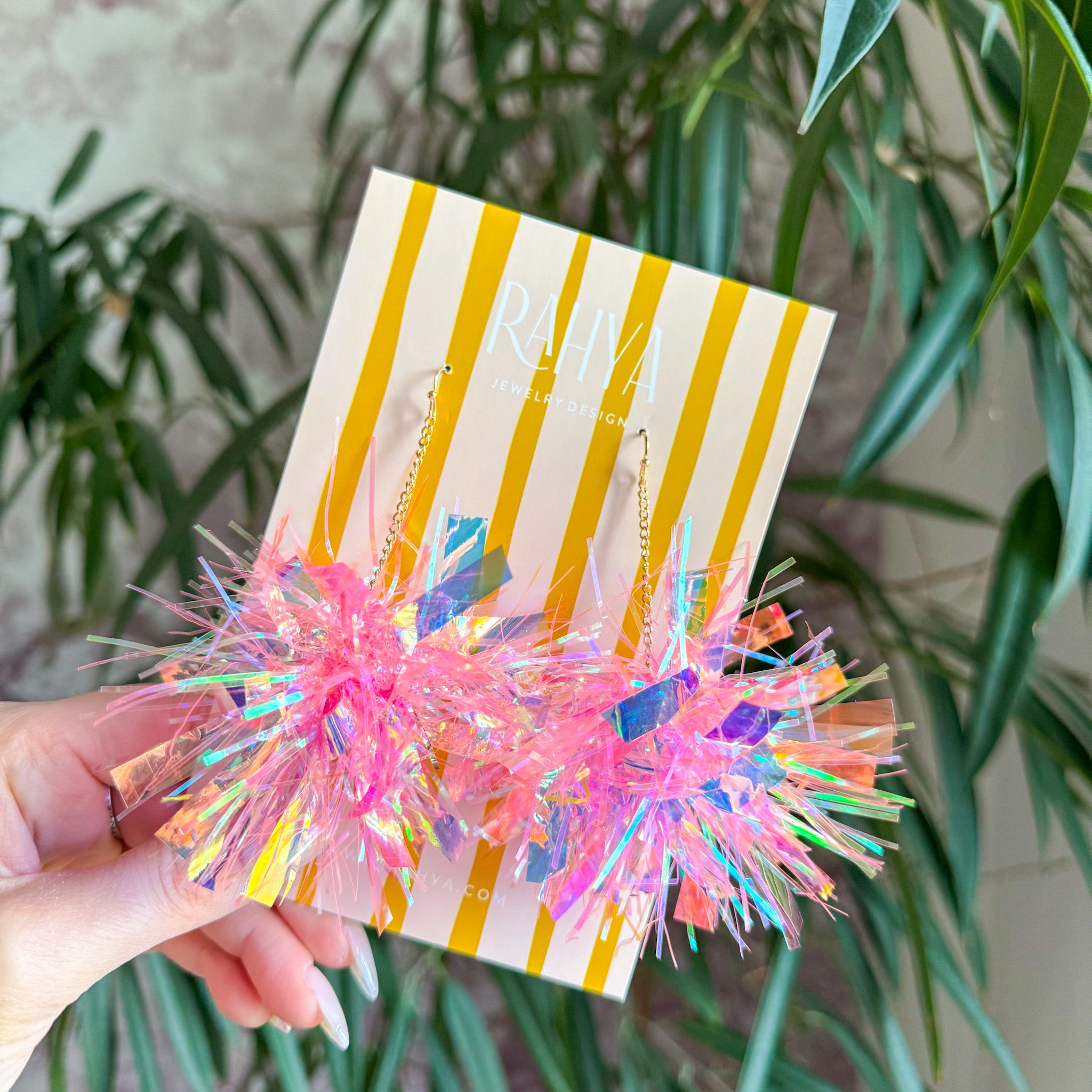 Pink Bubblegum Pom Pom Earrings