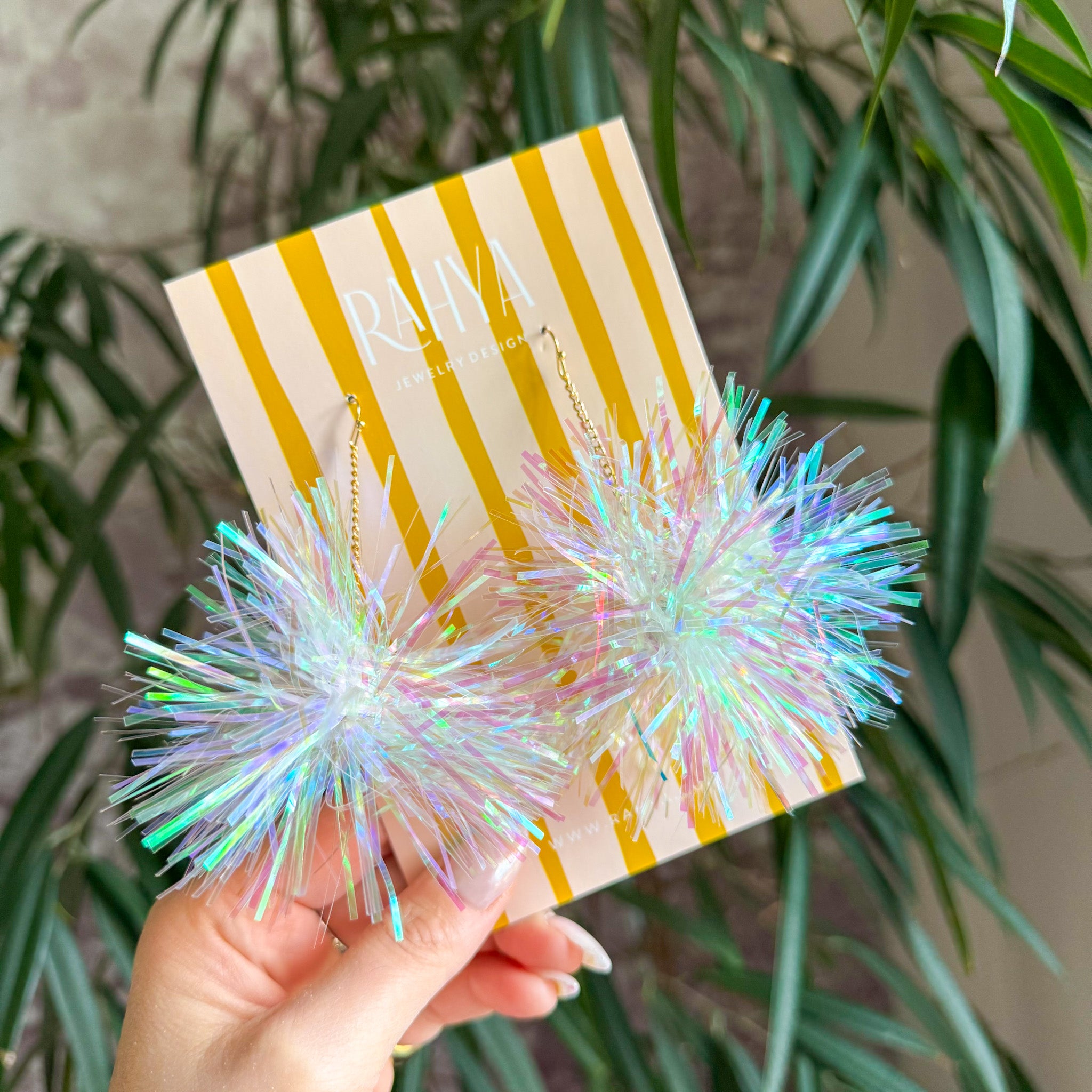 Opal Pom Pom Earrings