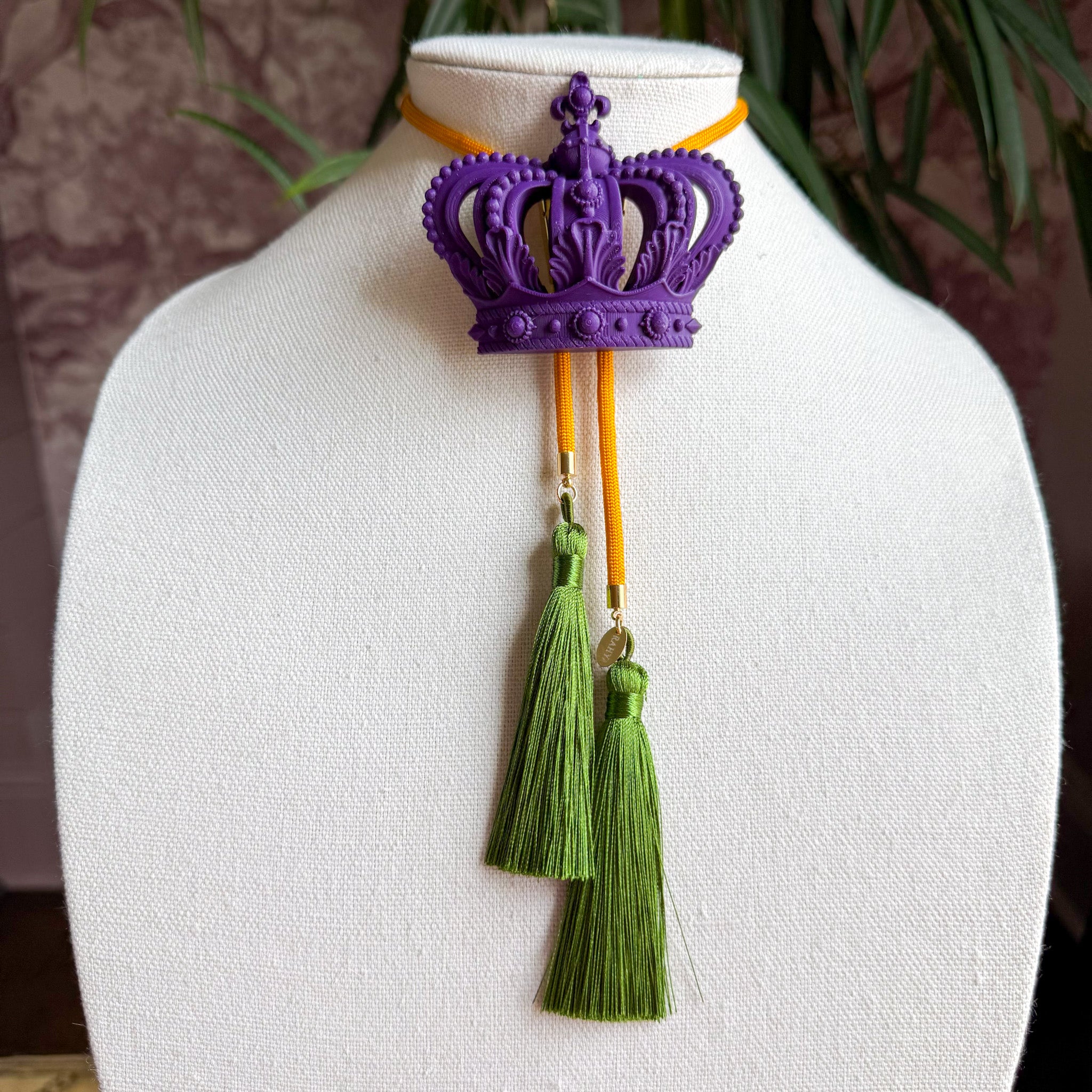 Crown Bolo Deep Purple with Golden Yellow & Olive