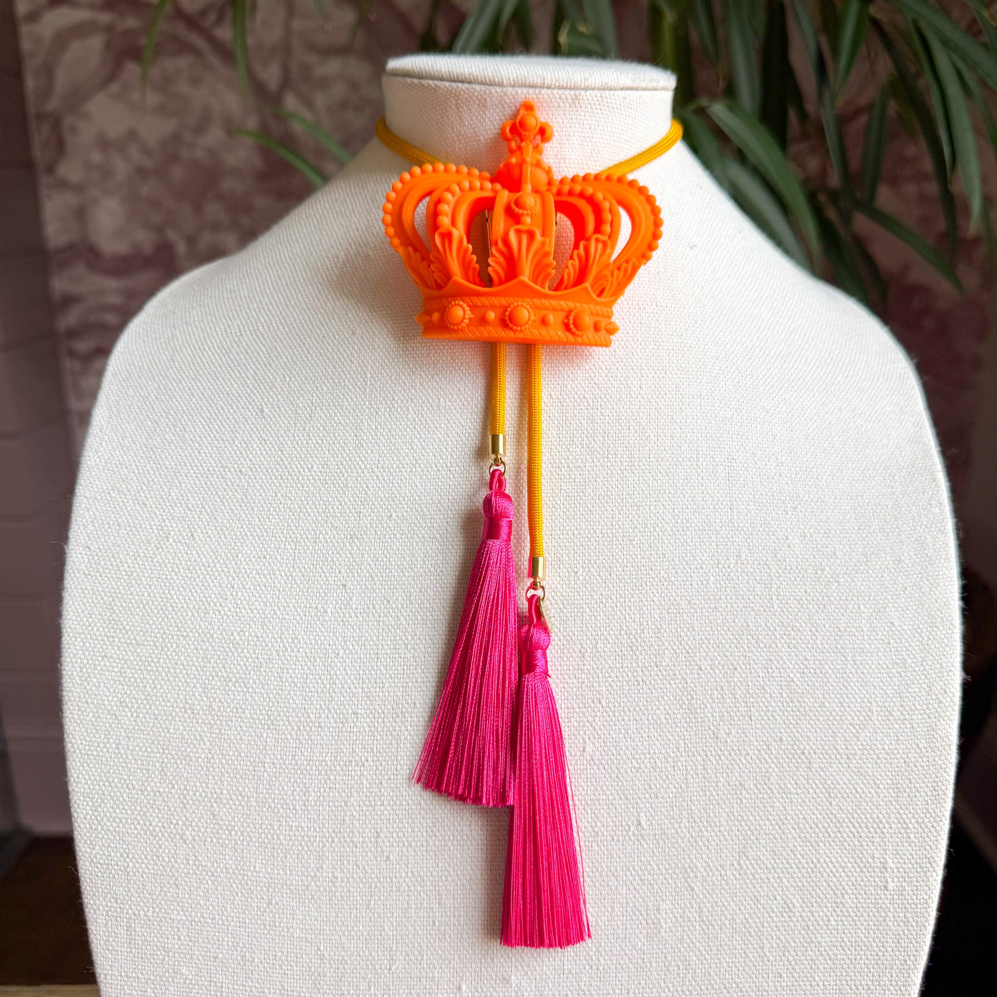 Crown Bolo Orange Citrus with Golden Yellow & Fuchsia