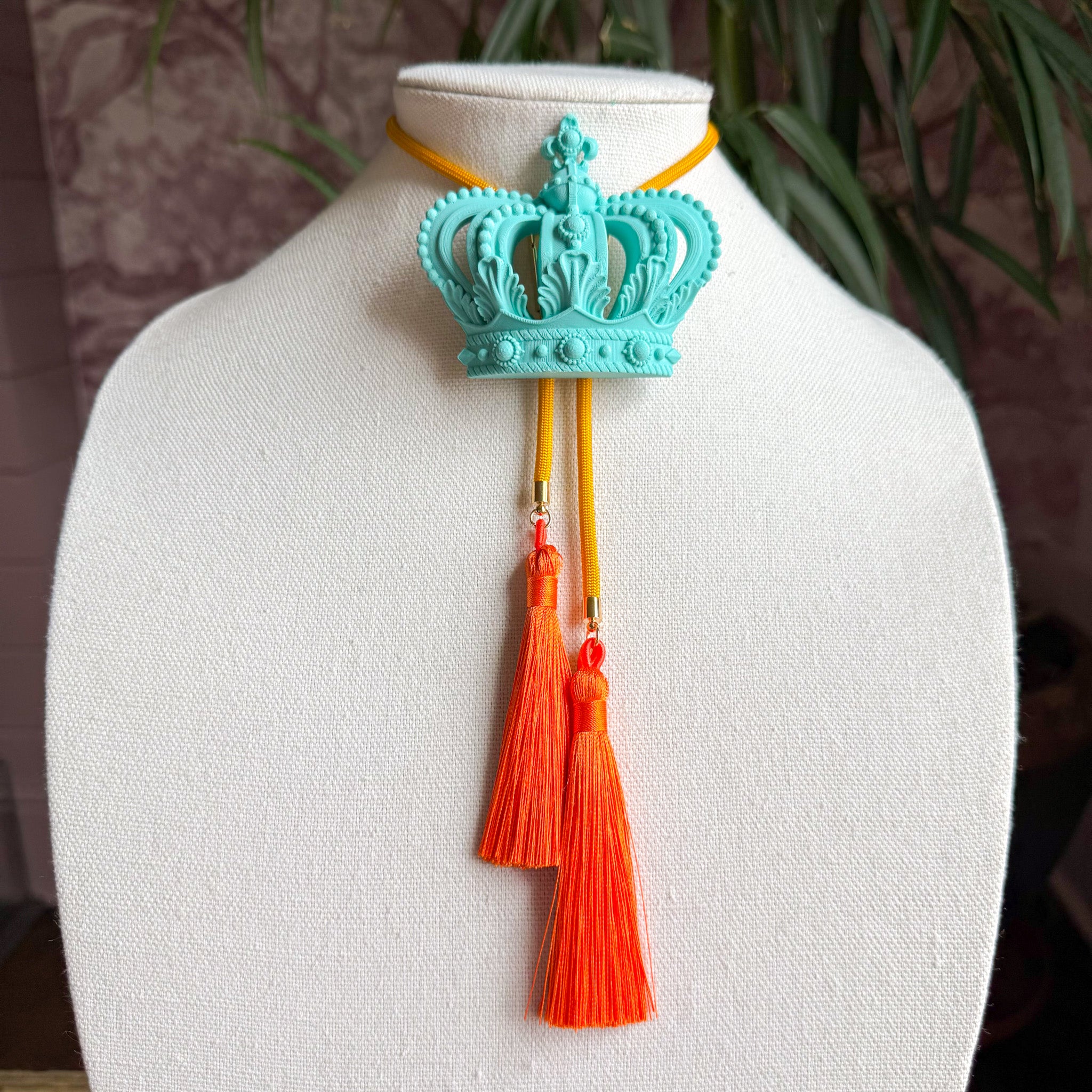 Crown Bolo Turquoise with Golden Yellow & Orange
