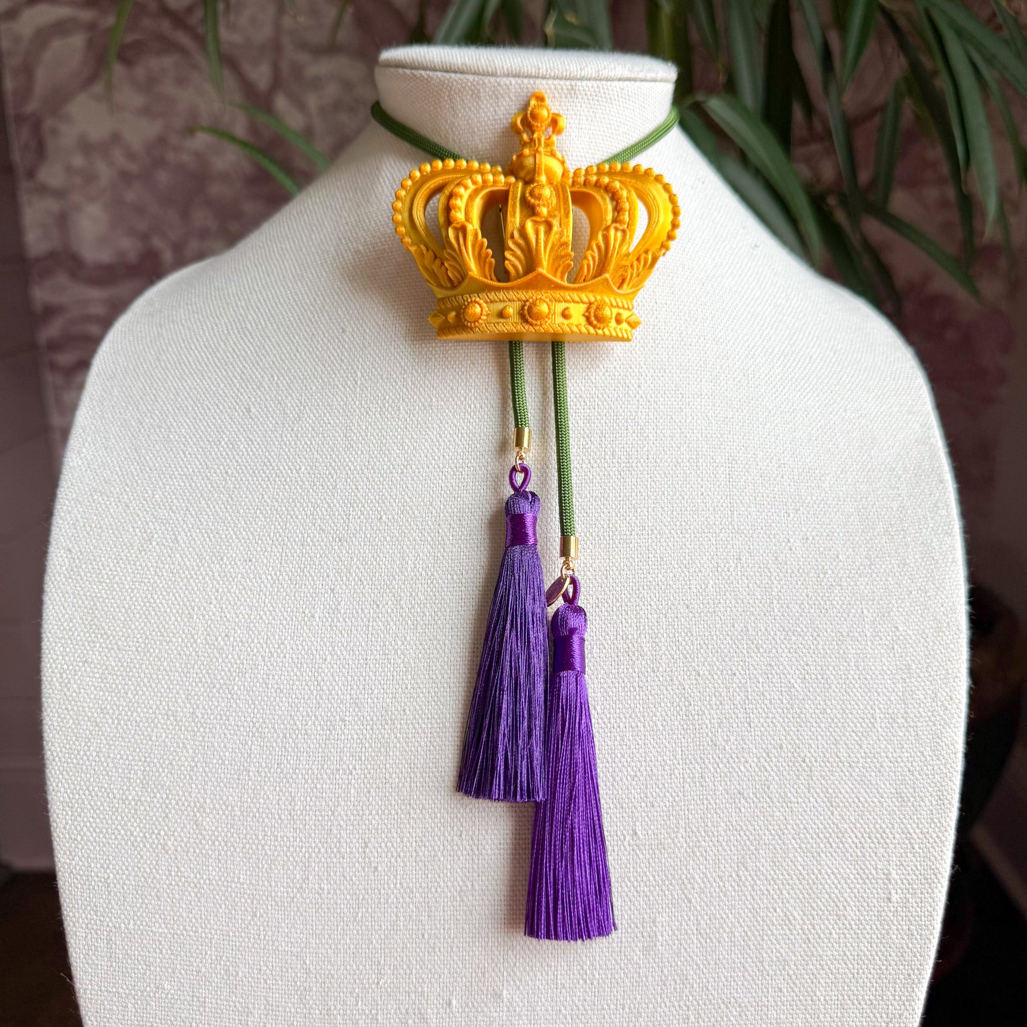 Crown Bolo Gold with Olive & Deep Purple