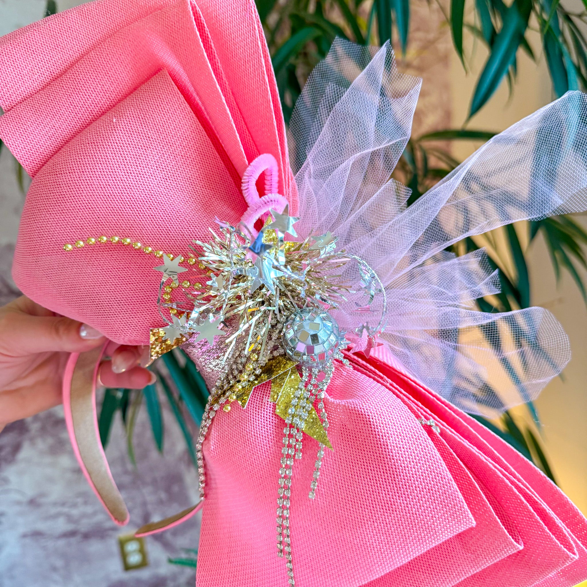 Pink Bow Headpiece