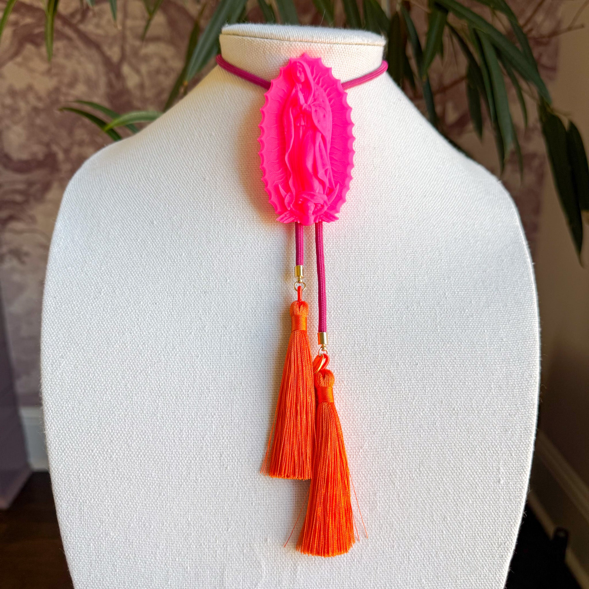 Our Lady of Glitterati Bolo Neon Pink with Fuchsia & Orange