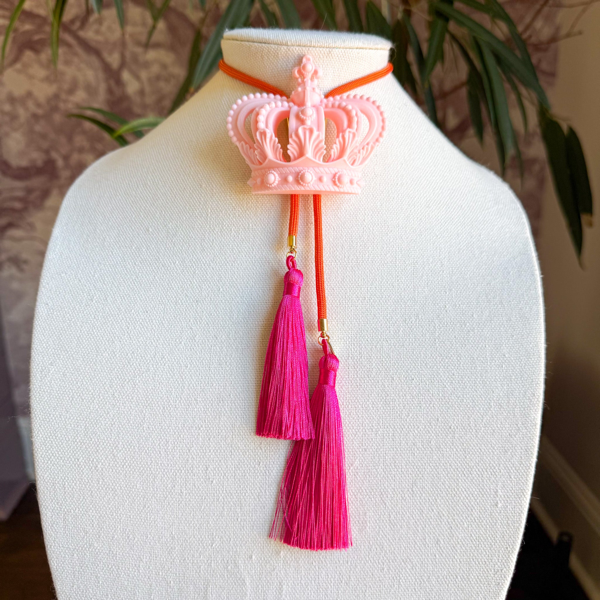 Crown Bolo Blush Pink with Solar Orange & Fuchsia