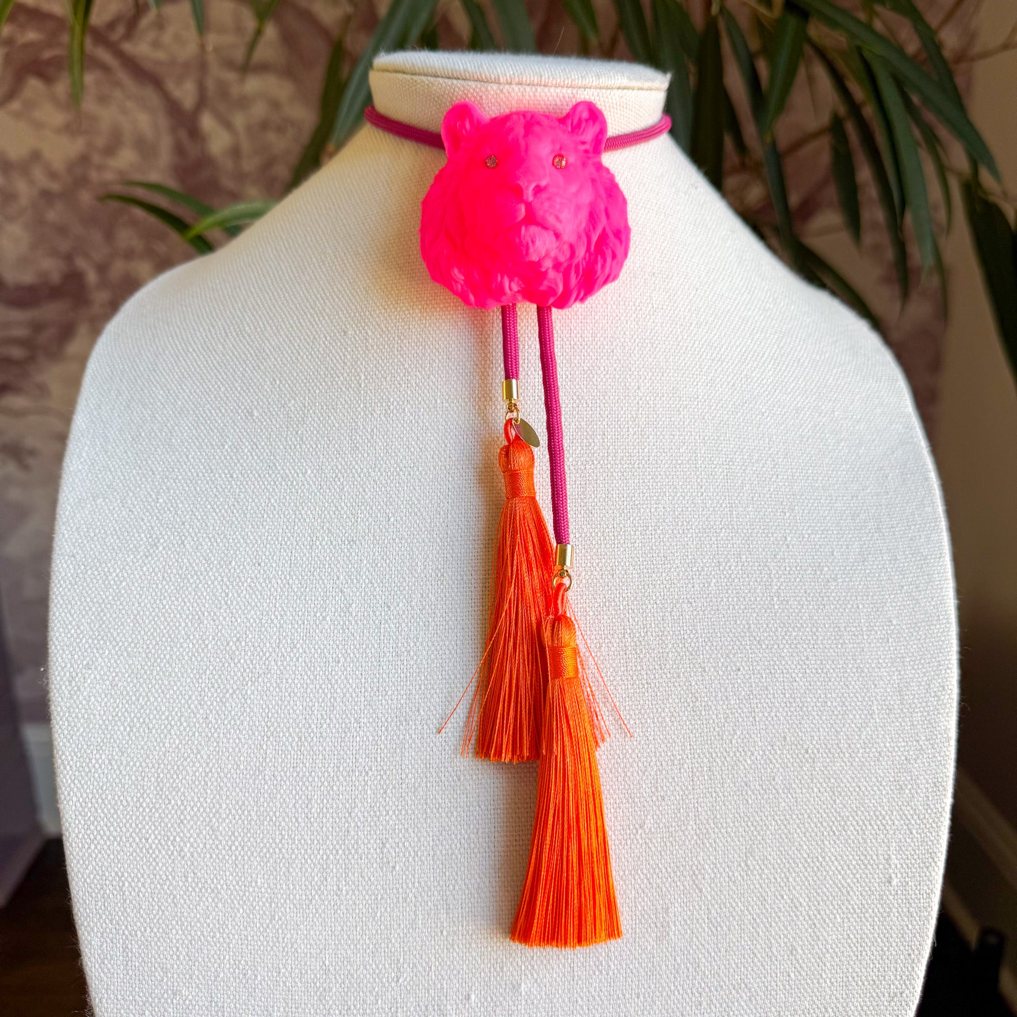 Tiger Bolo Neon Pink with Fuchsia & Orange
