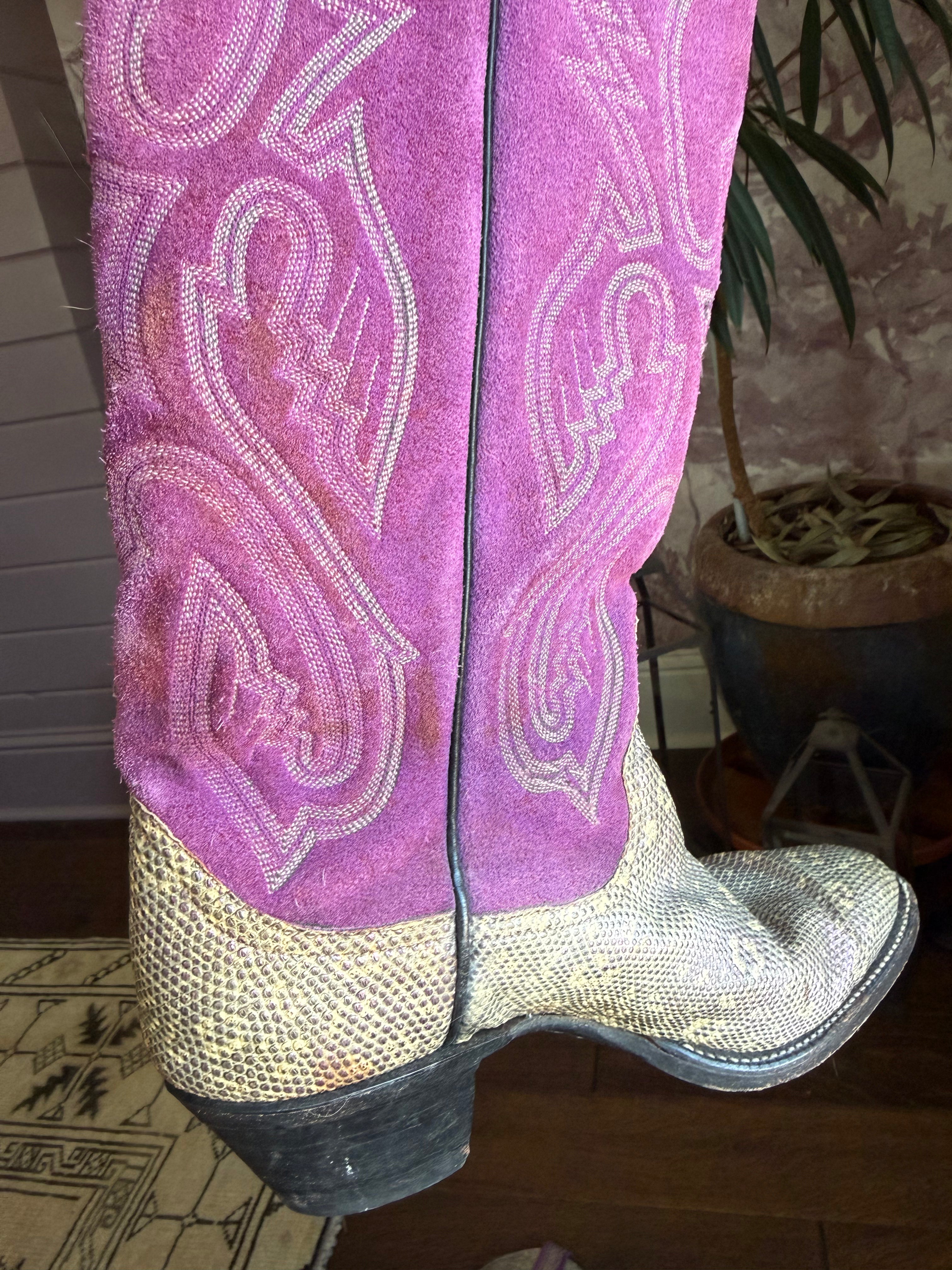 Vintage Cutter Bills Snake Skin Cowboy Boots 7.5