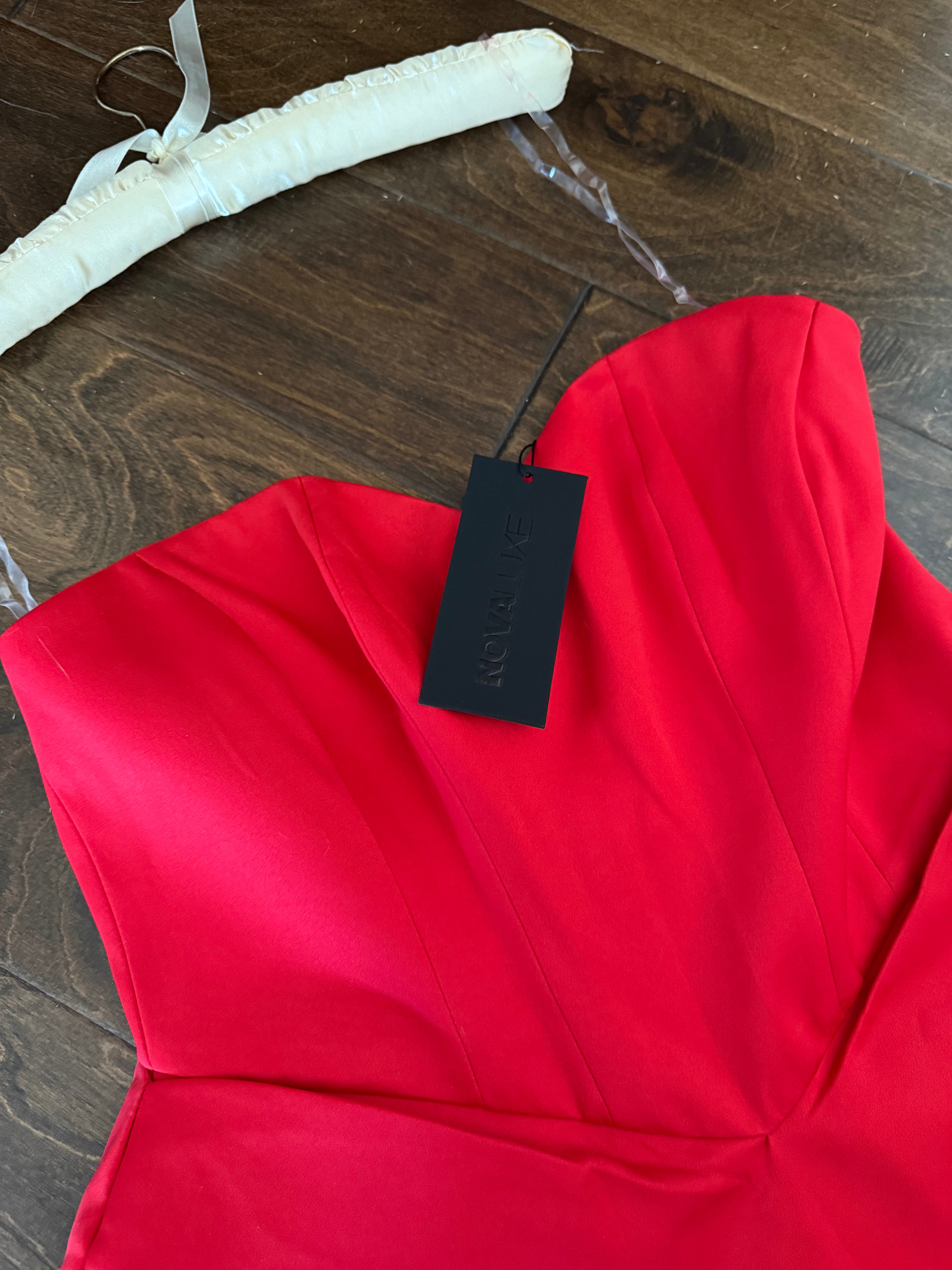 Heart Shaped Strapless Red Mini Dress