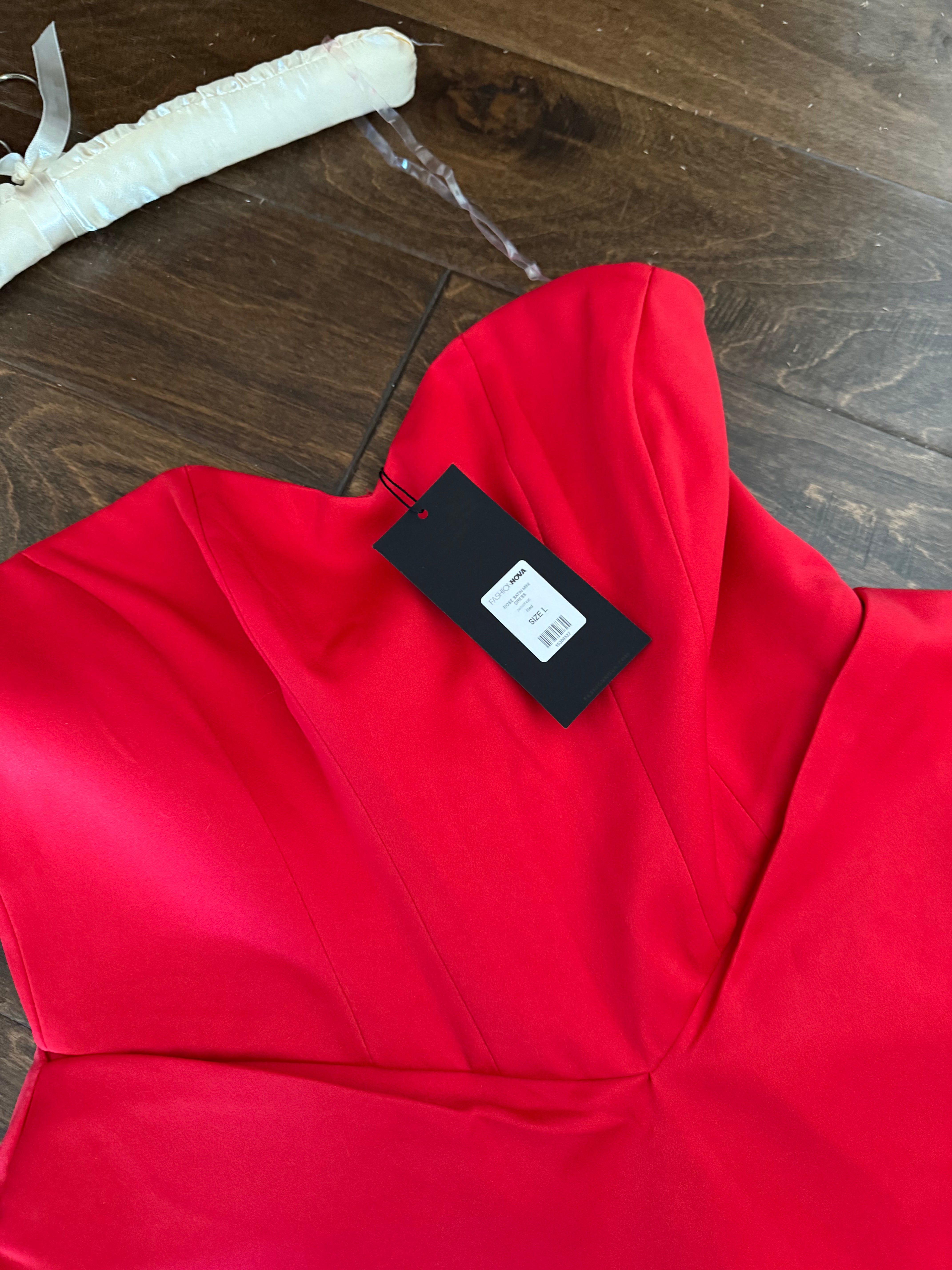 Heart Shaped Strapless Red Mini Dress