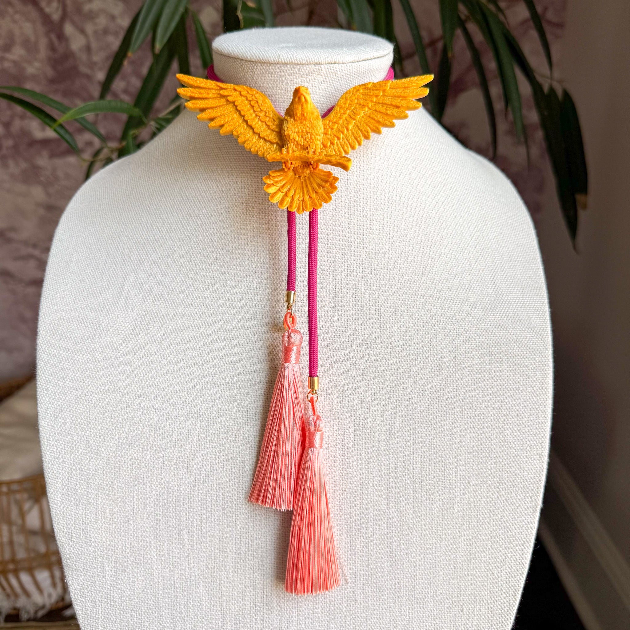Eagle Bolo Gold with Fuchsia & Peach