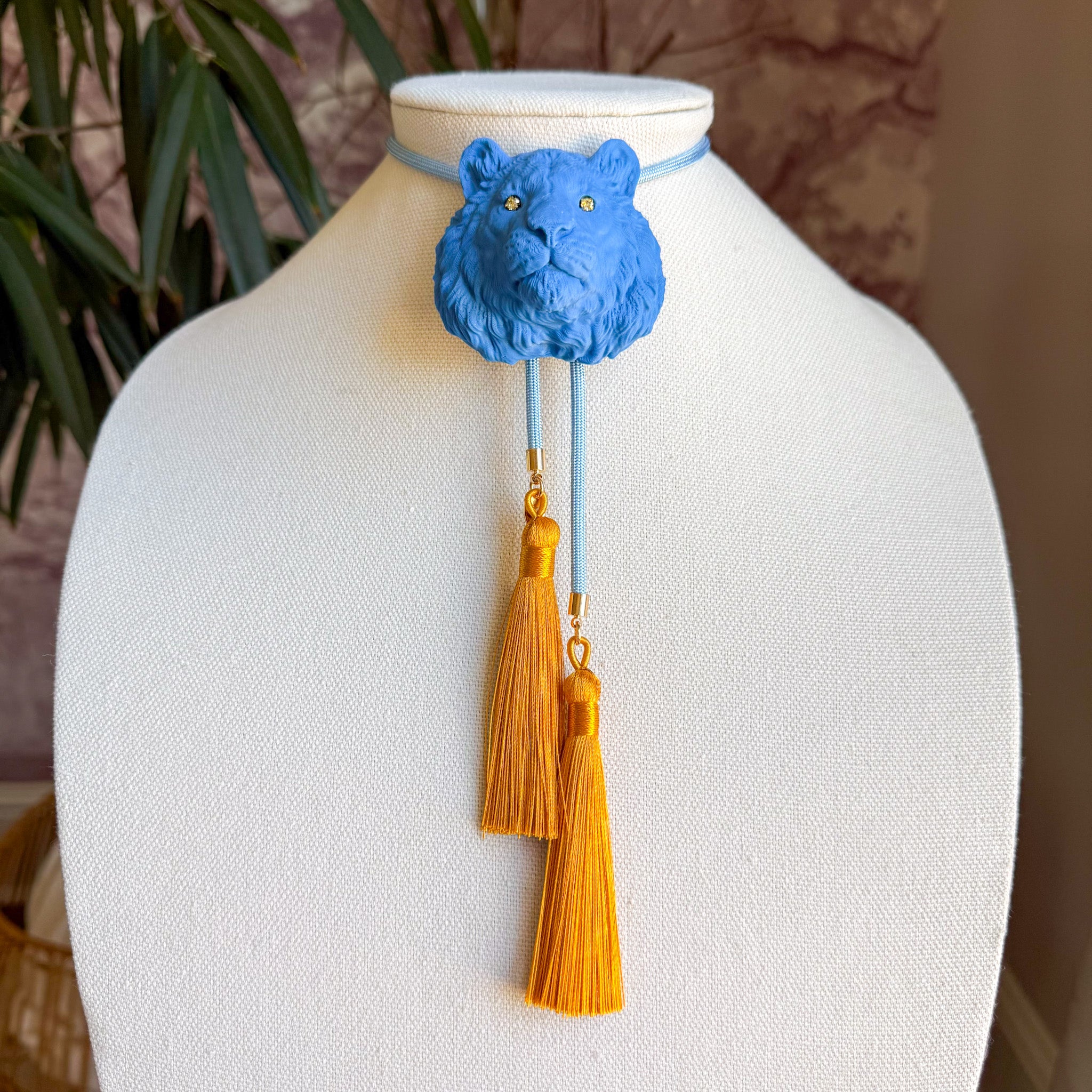 Tiger Bolo Ocean Blue with Baby Blue & Golden Yellow