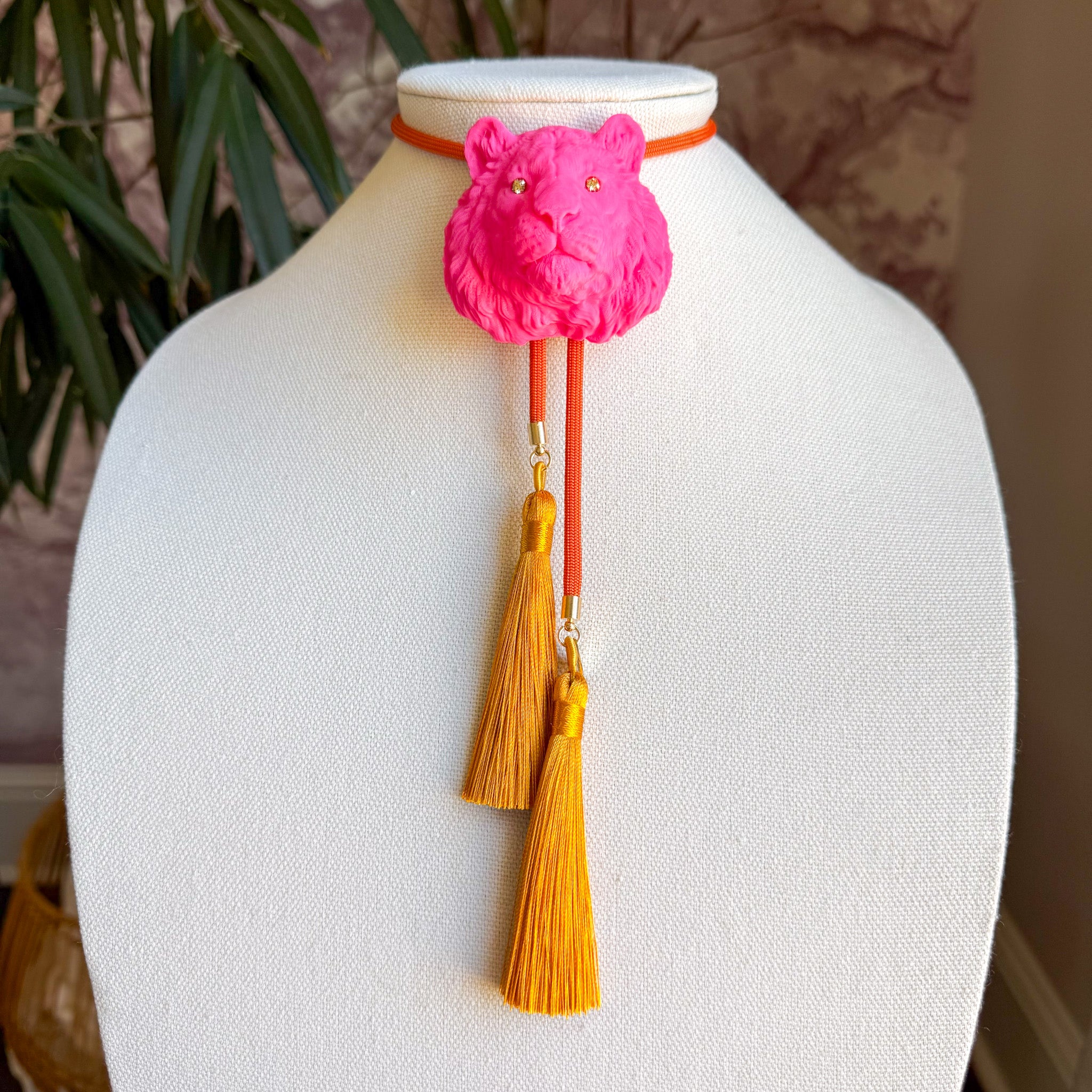 Tiger Bolo Flamingo Pink with Solar Orange & Golden Yellow