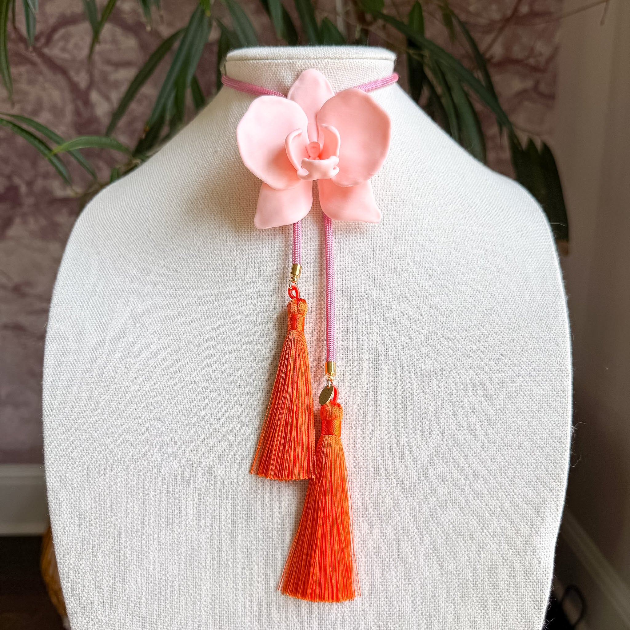 Orchid Bolo Blush Pink with Bubblegum Pink & Orange