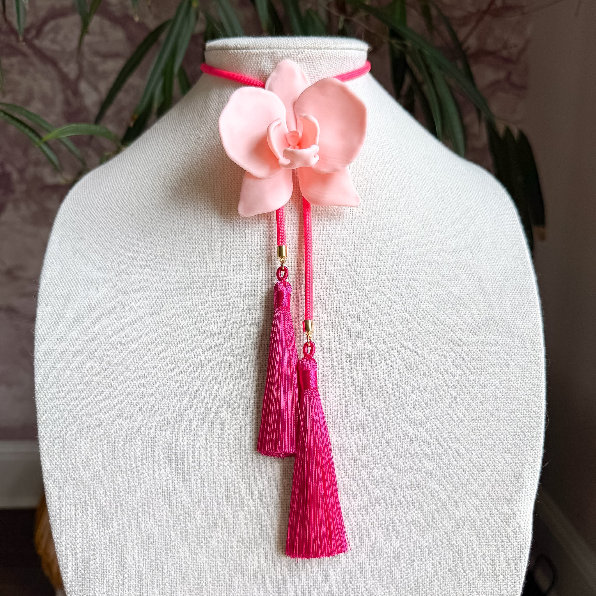 Orchid Bolo Blush Pink with Neon Pink & Fuchsia