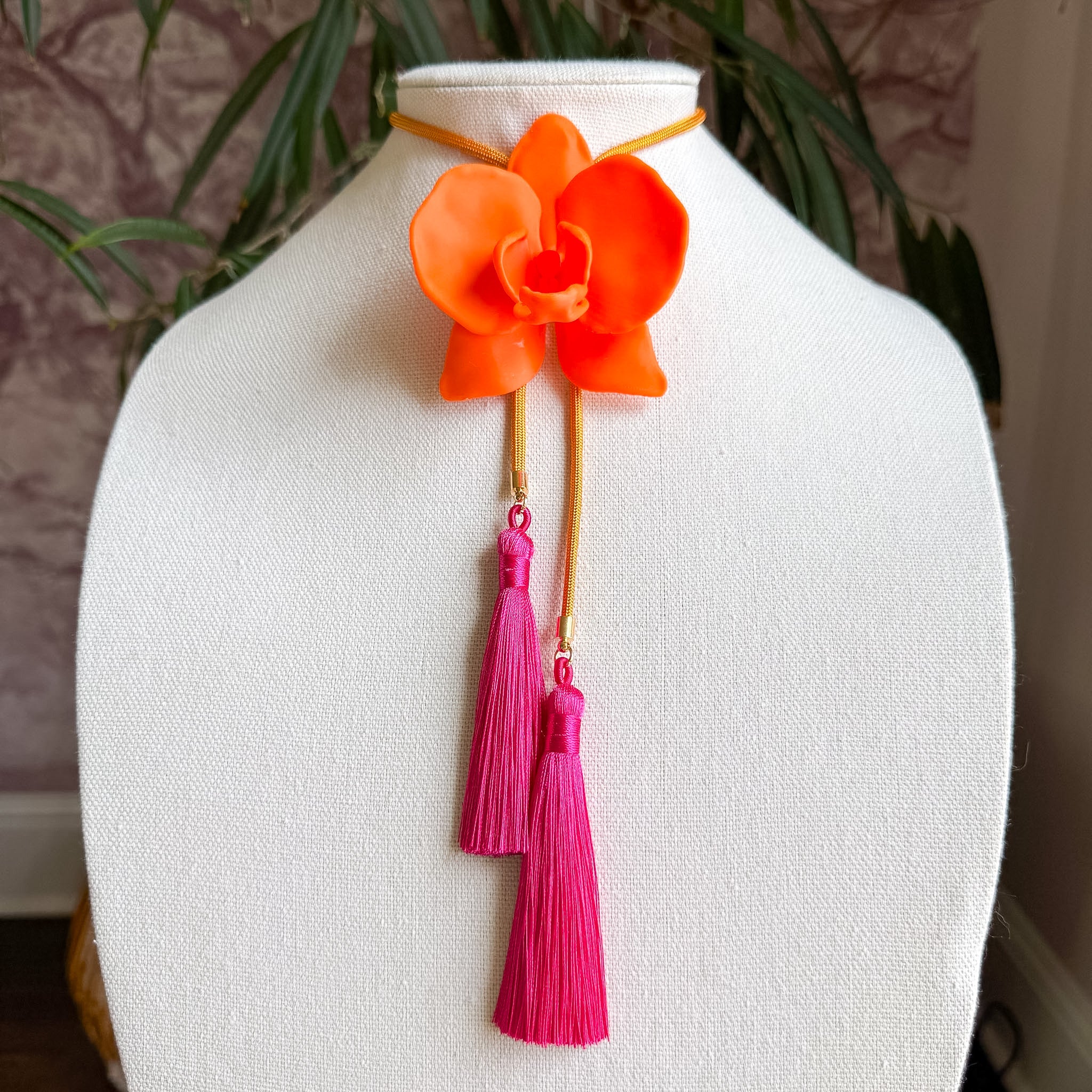 Orchid Bolo Orange Citrus with Golden Yellow & Fuchsia
