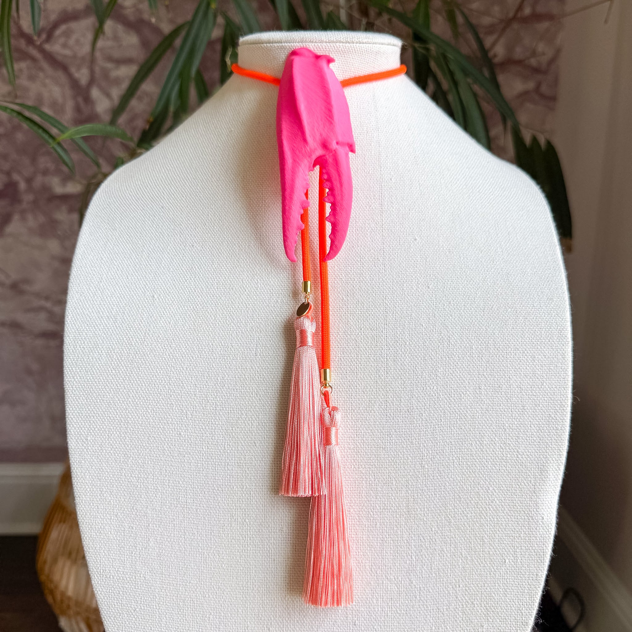 Crab Claw Bolo Flamingo Pink with Neon Orange & Peach